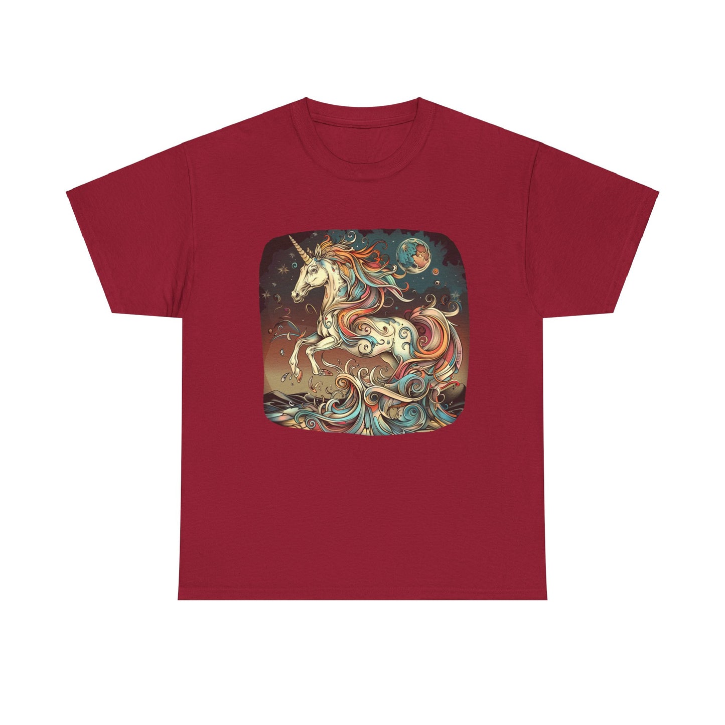 Beach Vibes Unicorn - Unicorn Lovers Graphic Tee Unisex Heavy Cotton Tee T-Shirt