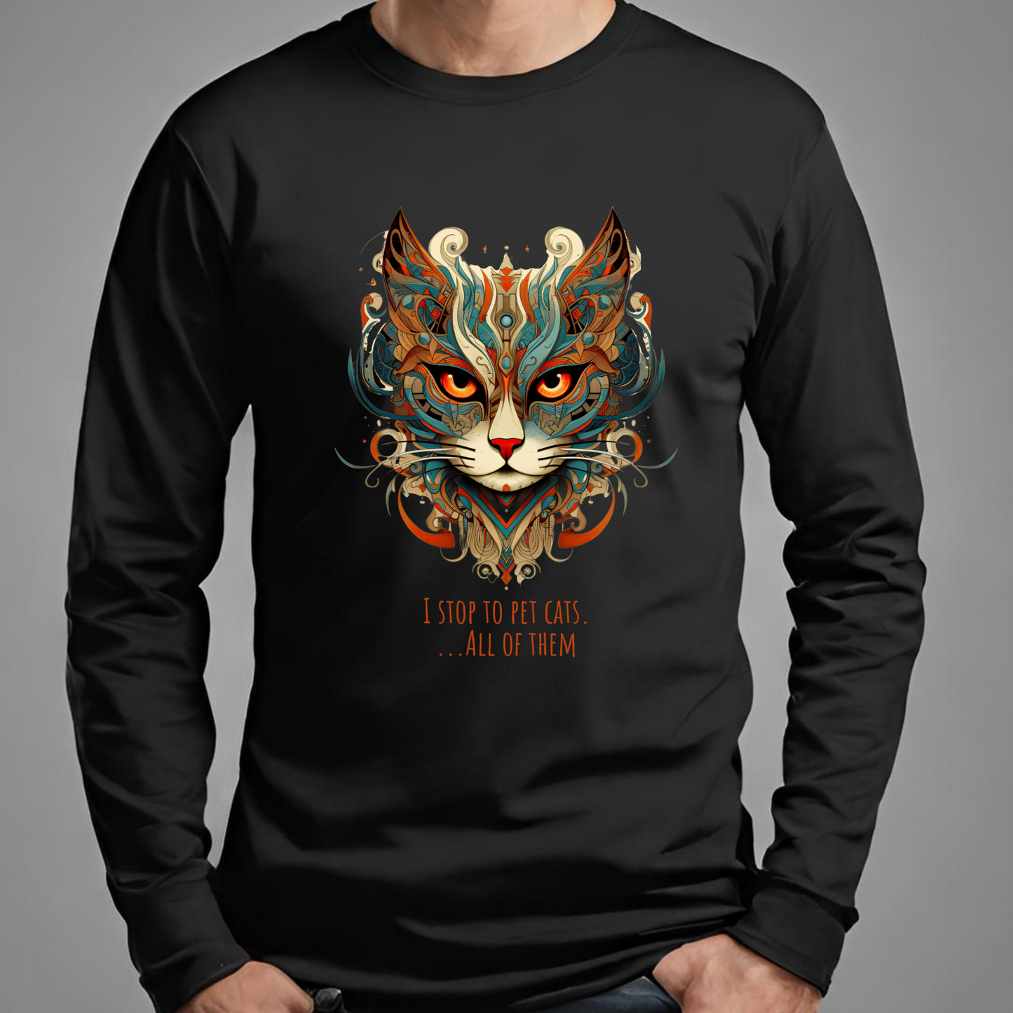 I Stop To Pet Cats - All Of Them Cat Shirt Cat, Lover's Christmas Gift Unisex Jersey Long Sleeve Tee Shirt, T-Shirt, Exotic Cat