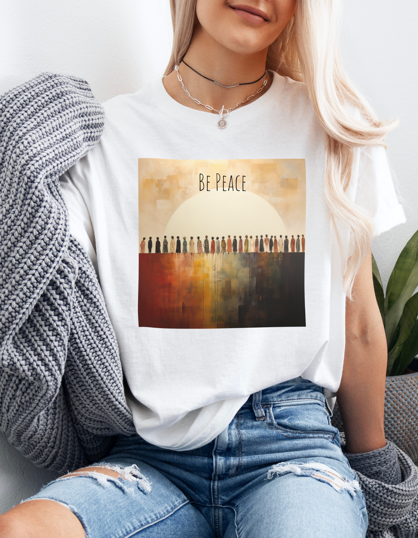 Peace Gift, Be Peace, Unisex Jersey Short Sleeve Tee Shirt, Peace on Earth Softstyle T-Shirt