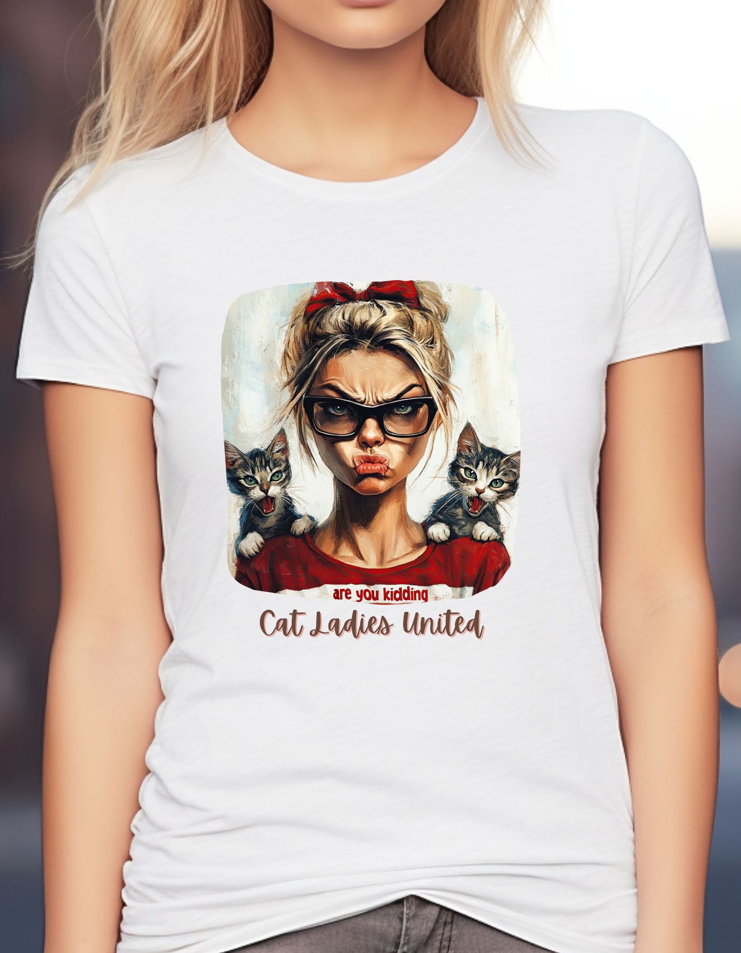 Childless Cat Lady Shirt - "Cat Ladies United" - T-shirt, Ladies Cut T's