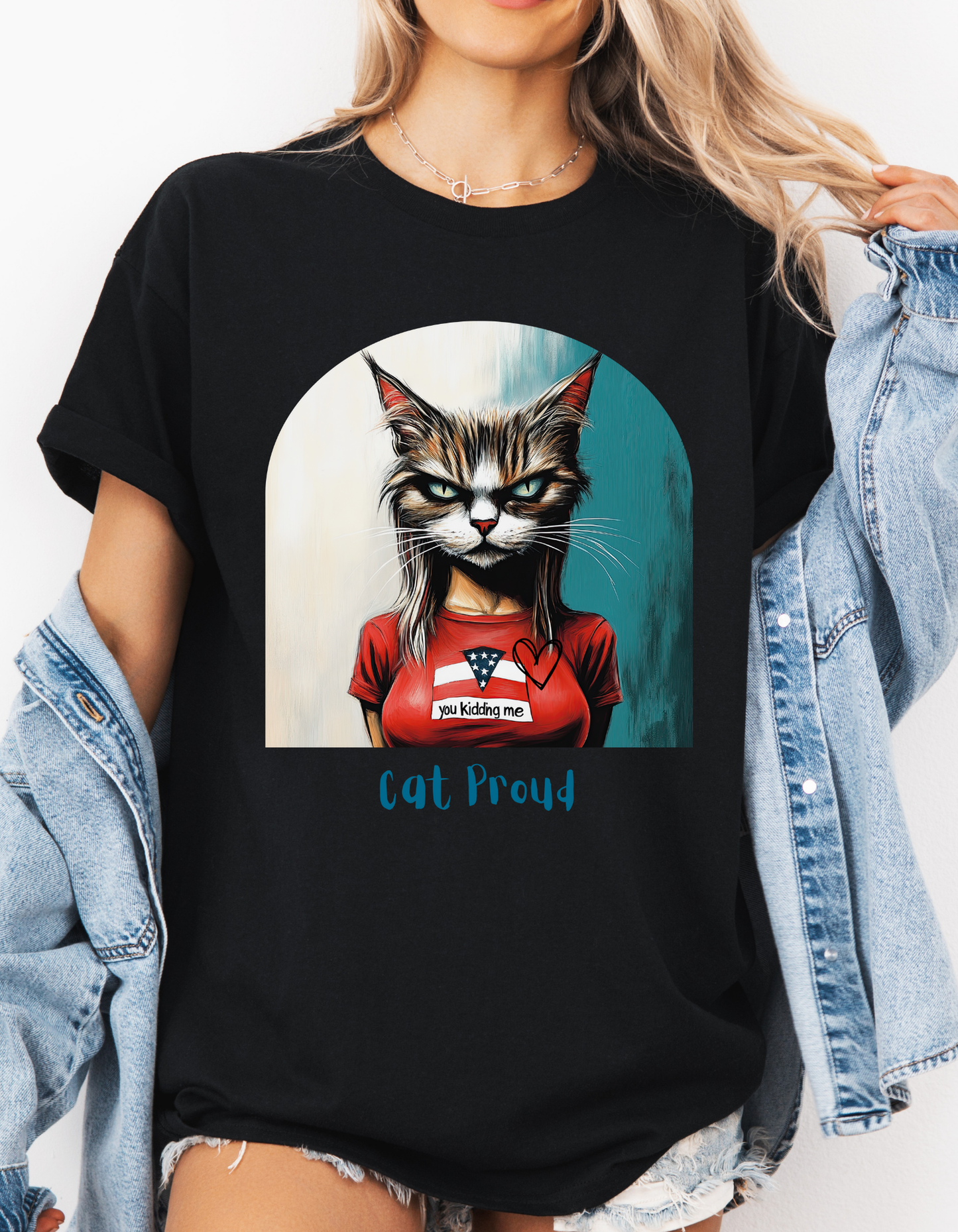 Childless Cat Lady Shirt - "Cat Proud" - Say NO to Ignorance - Unisex Heavy Cotton Tee