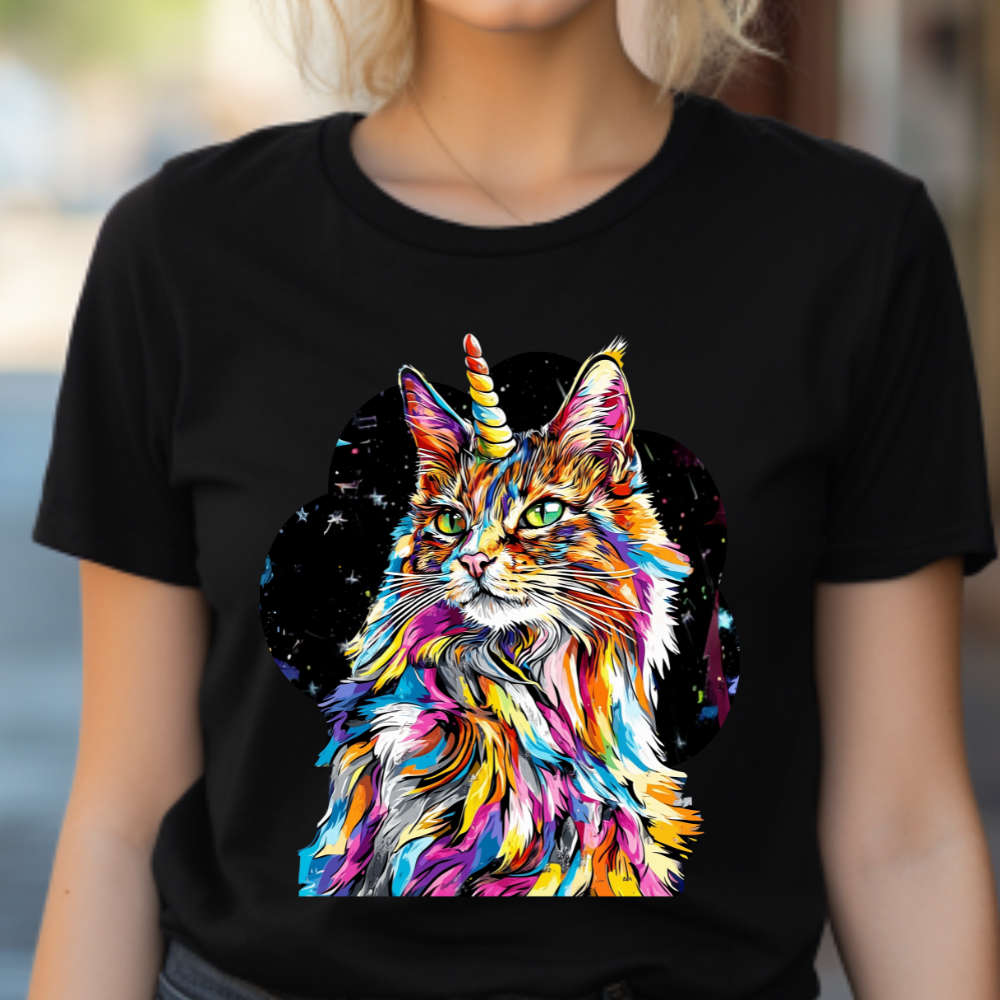 Sweet & Sassy Unicorn Cat Graphic Tee - Cat Unicorn Mythical Creature Gift Unisex Heavy Cotton Tee T-Shirt