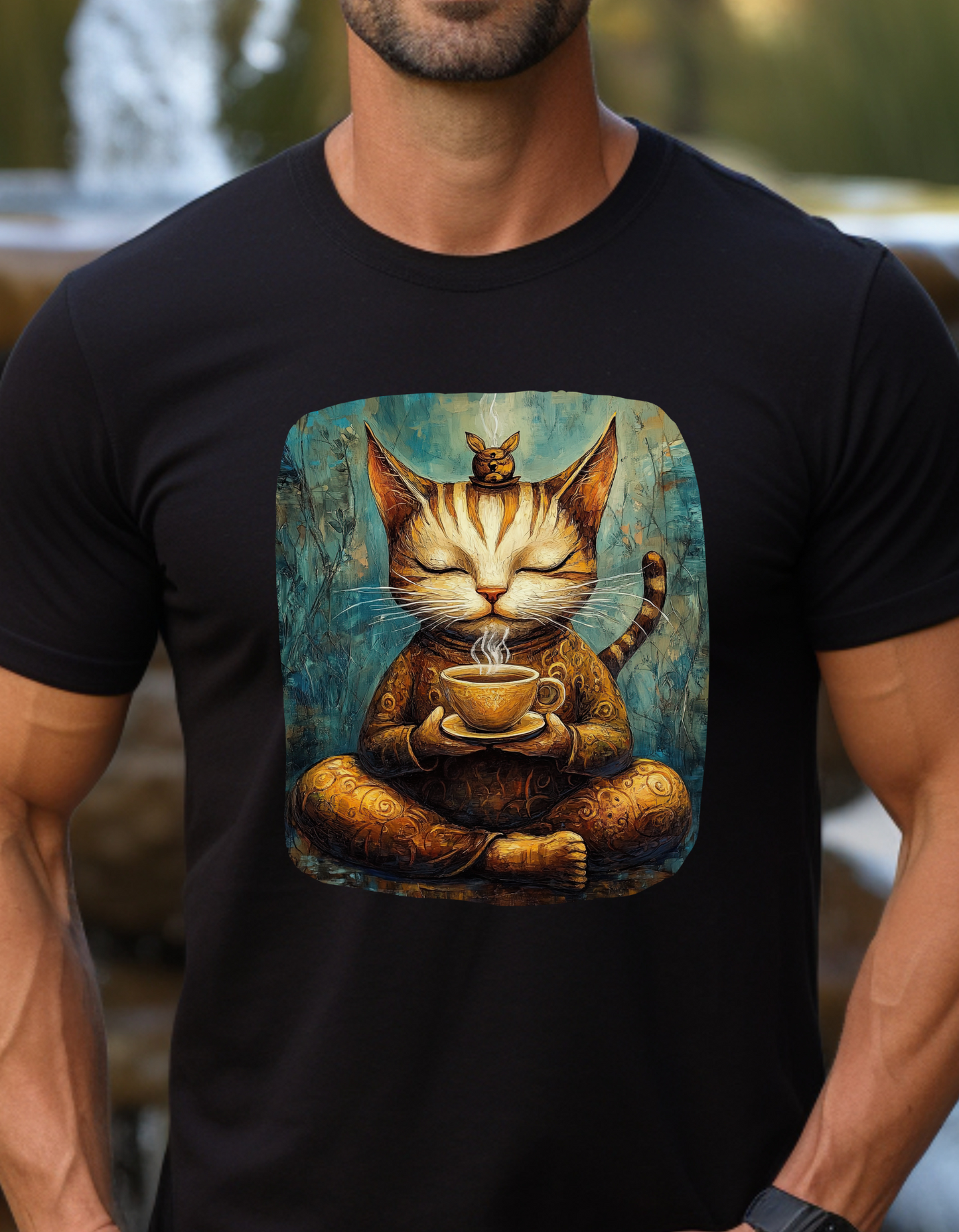 Coffee Cat (Ver 5) - Cats and Coffee , Tea Shirt - T-shirt Coffee Lover - Cat Lover Unisex Heavy Cotton Tee T-Shirt