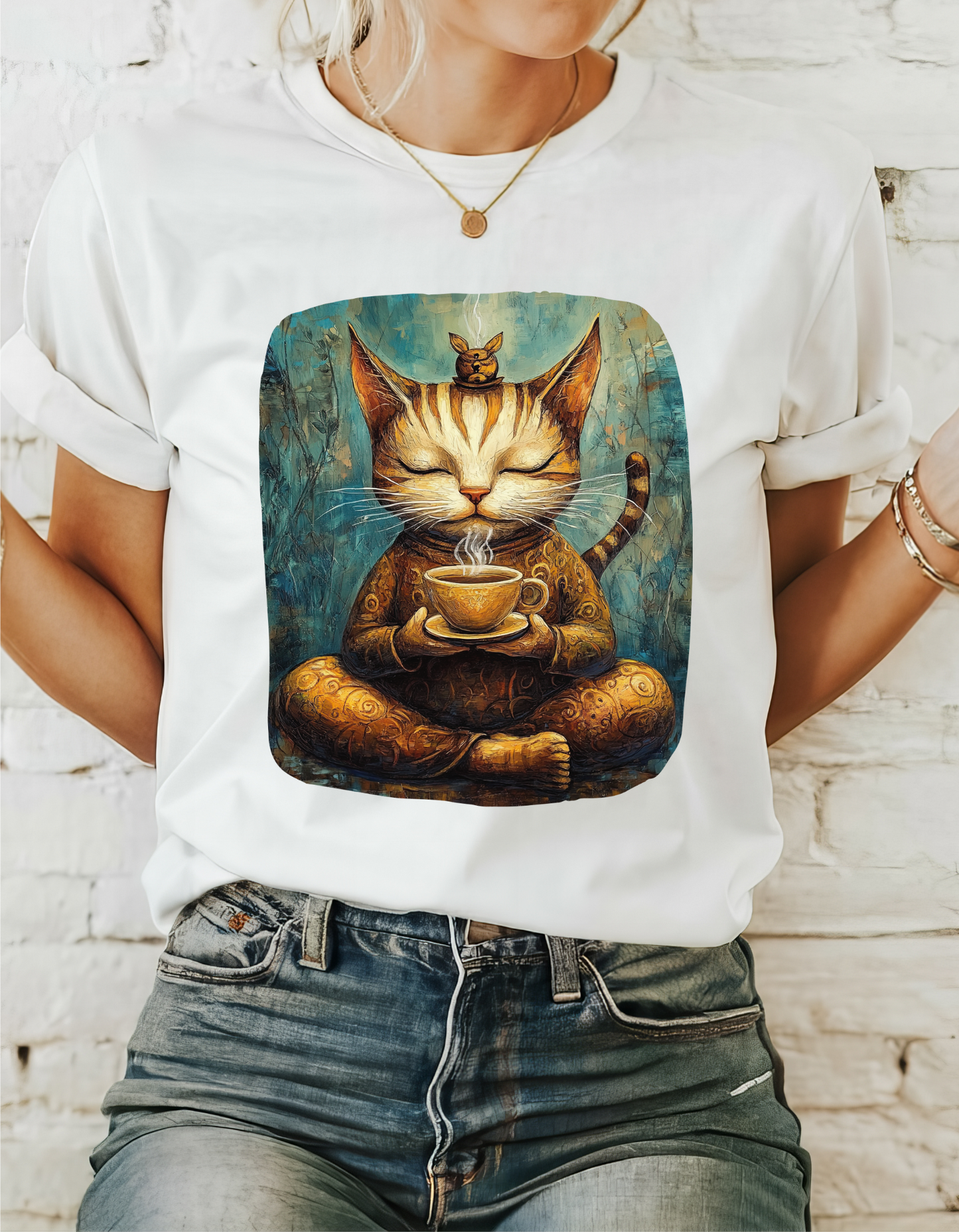 Coffee Cat (Ver 5) - Cats and Coffee , Tea Shirt - T-shirt Coffee Lover - Cat Lover Unisex Heavy Cotton Tee T-Shirt