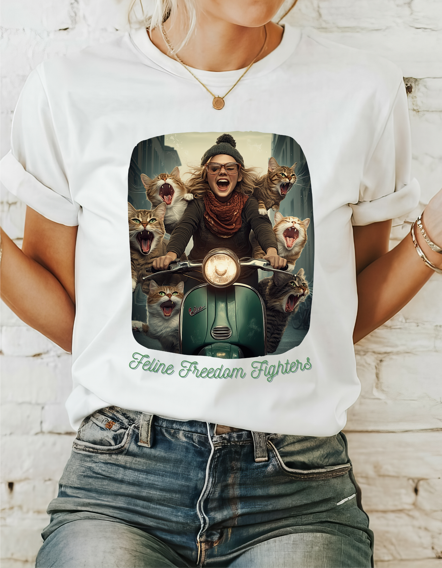 Childless Cat Lady Shirt - "Feline Freedom Fighters" - Say NO to Ignorance-Unisex Heavy Cotton Tee