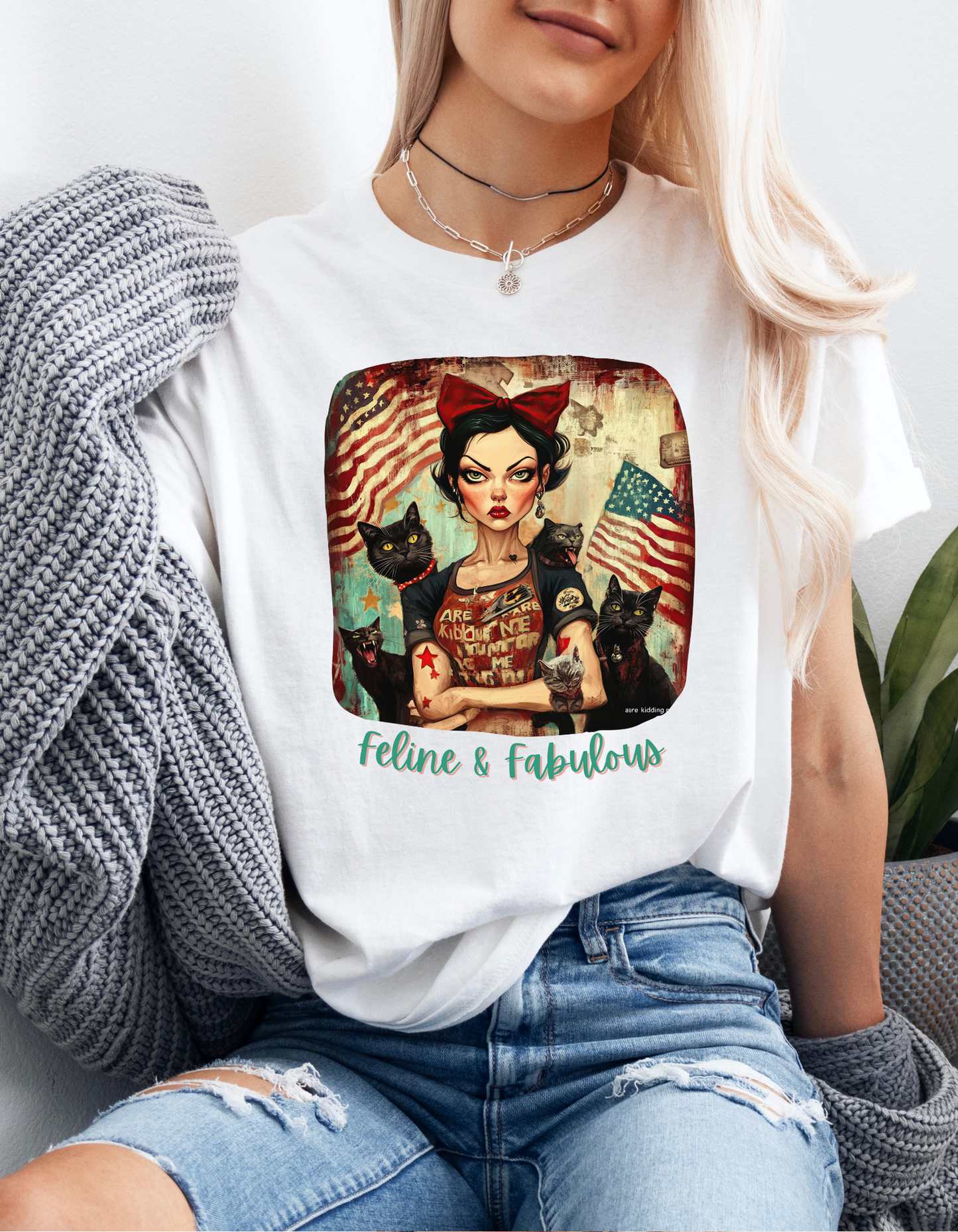 Childless Cat Lady Shirt - "Feline & Fabulous" - Say NO to Ignorance - Unisex Heavy Cotton Tee