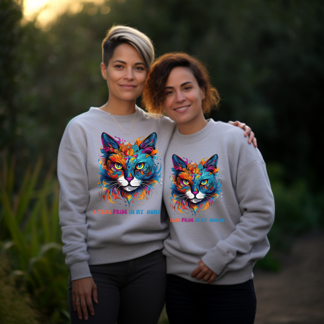 "I Take Pride in My Human" Pride Cat Sweatshirt, Cat Lovers Gift, Kitty Cat LGBTQ+ Shirt Unisex Sweatshirt Sweat Shirt, Many Colors