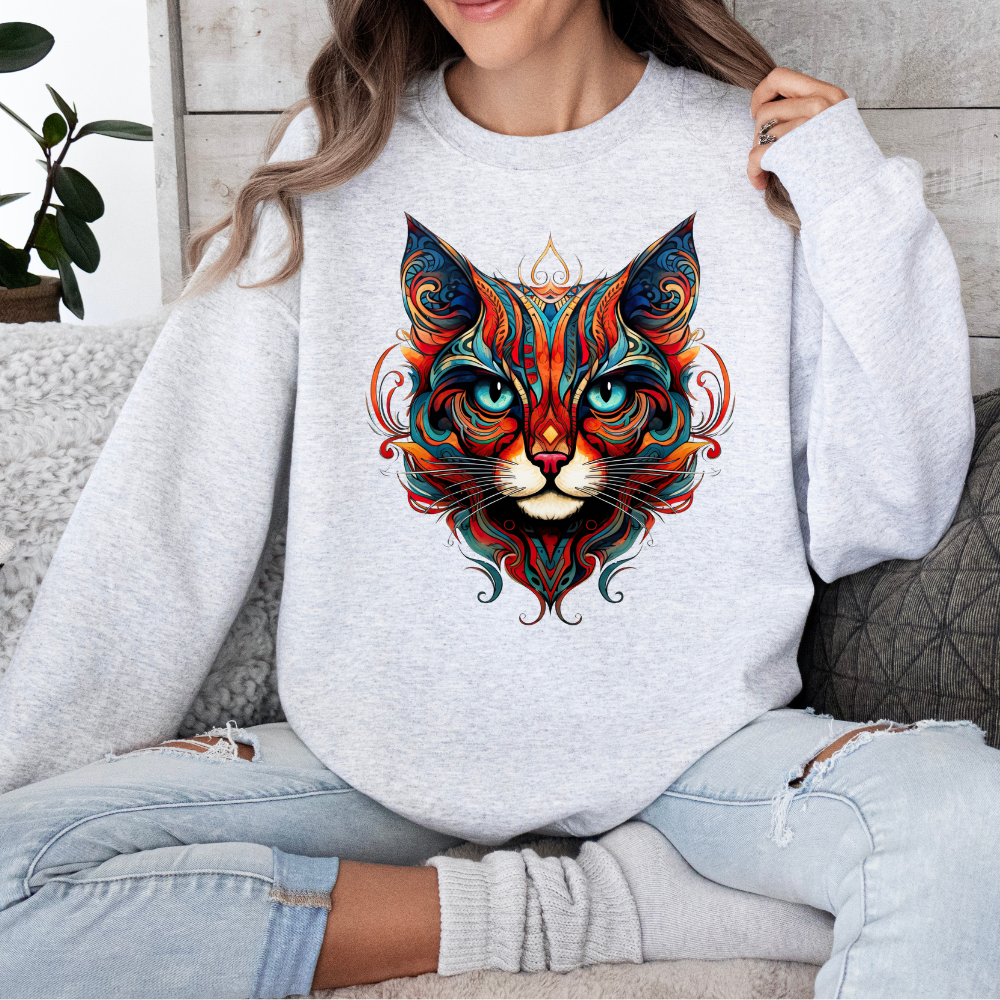Exotic Orange Tabby Cat Sweatshirt, Cat Lovers Gift, Kitty Cat Shirt Unisex Sweatshirt Sweat Shirt, Many Colors
