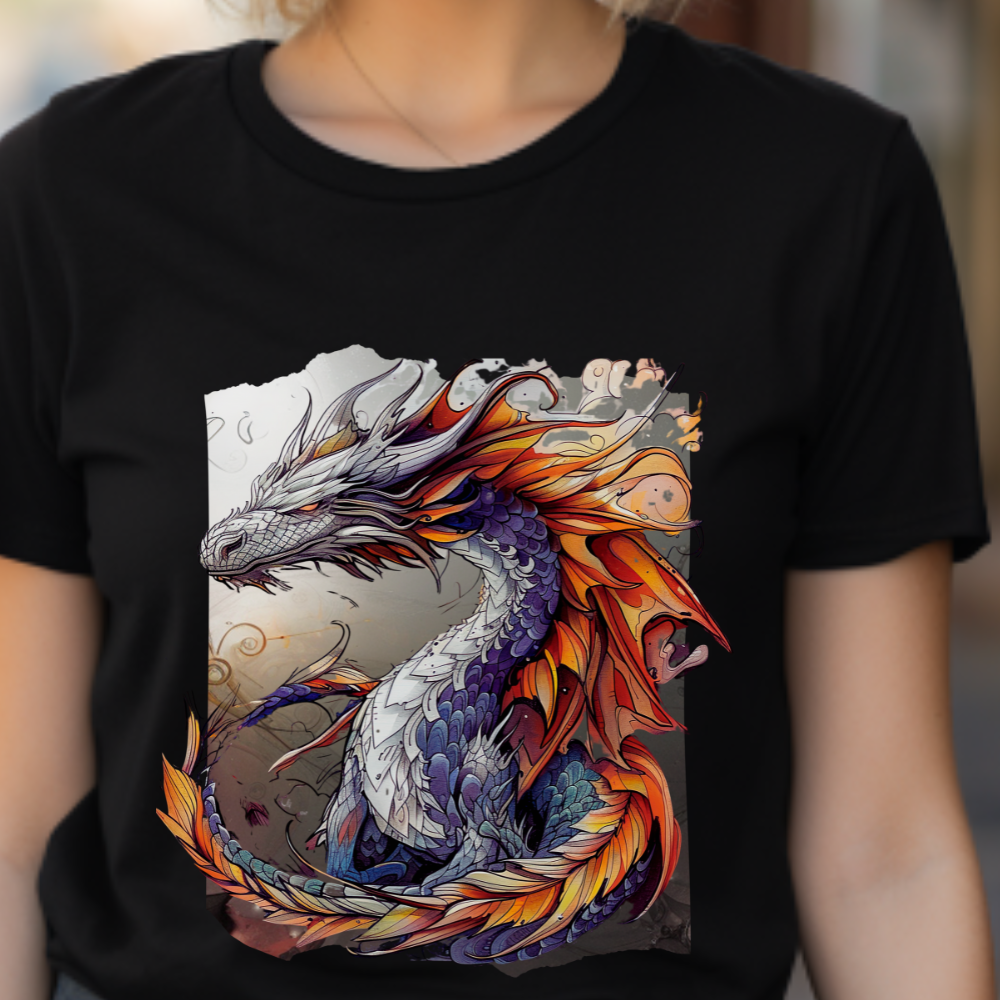 Purple Ancestor Dragon Graphic Tee - Dragon T-shirt - Dragon Lovers Unisex Heavy Cotton Tee T-Shirt