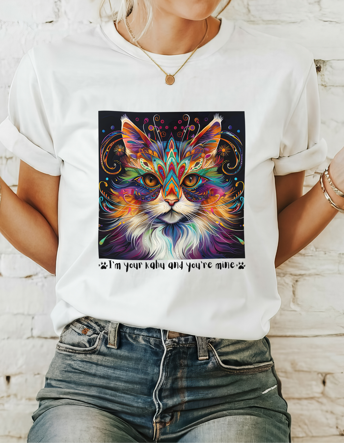 KAHU Cat Shirt, "I'm your Kahu and you're mine" Kahu, Cat Lover's Graphic Tee Graphic Unisex T- Shirt, T-Shirt Cat Lovers Gift Softstyle T-Shirt Tee Teeshirt Stylized Cat