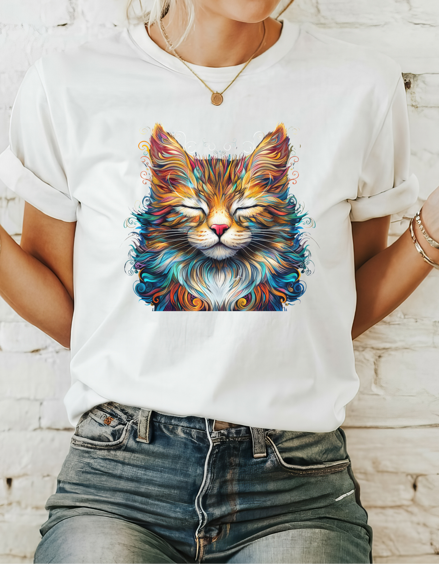 Chill Vibe Meditating Cat Shirt, Cat Lover's Graphic Tee Graphic Unisex T- Shirt, T-Shirt Cat Lovers Gift Softstyle T-Shirt Tee Teeshirt Stylized Cat