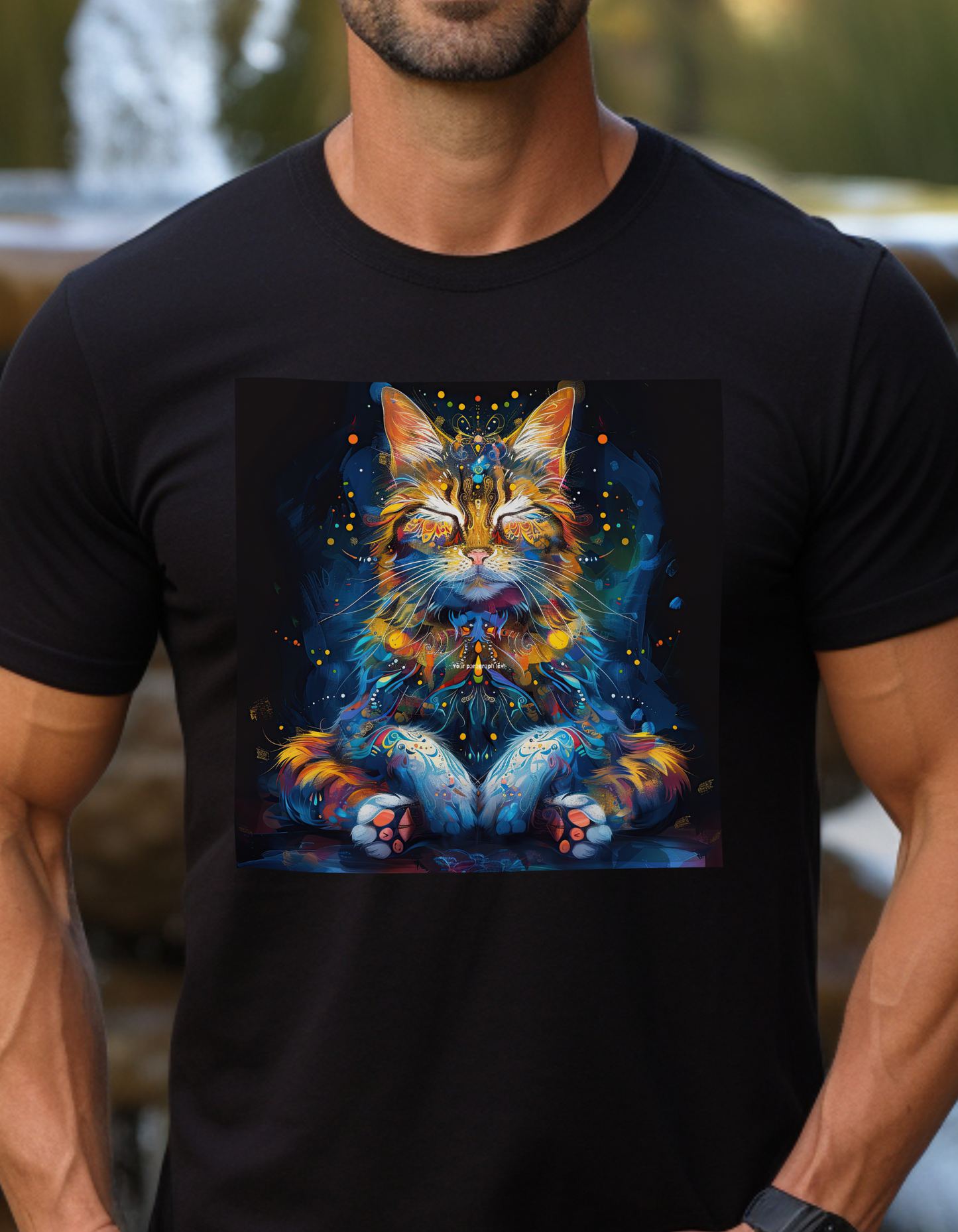 Meditating Cat Graphic Yoga Shirt, Cat Lover's Graphic Tee Graphic Unisex T- Shirt, T-Shirt Cat Lovers Gift Softstyle T-Shirt Tee Teeshirt Stylized Cat