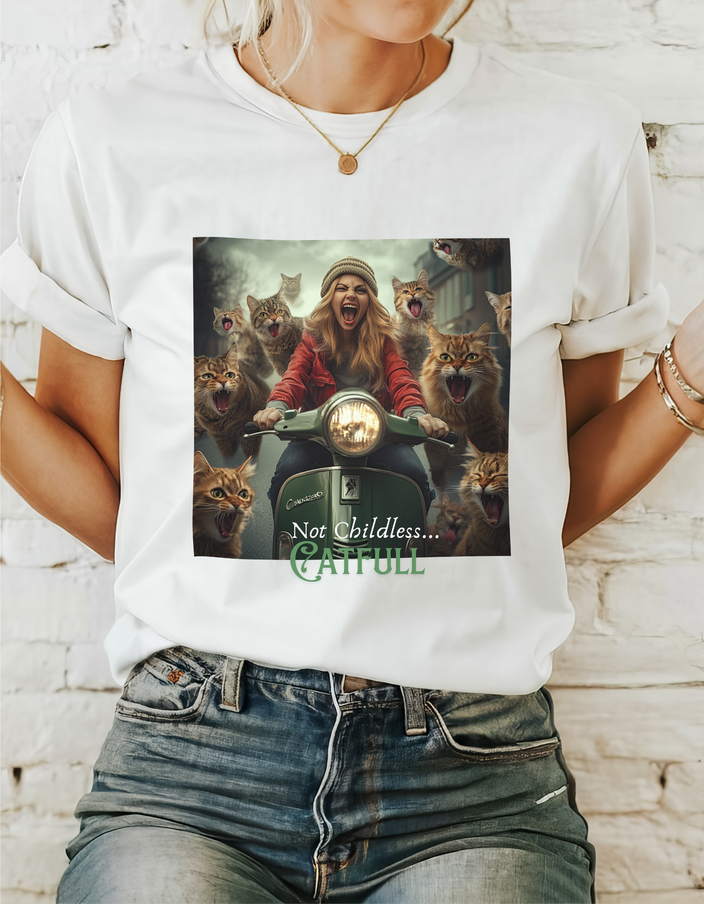 Childless Cat Lady Shirt - "Not Childless... Catfull" - T-shirt, Say NO - Unisex Heavy Cotton Tee