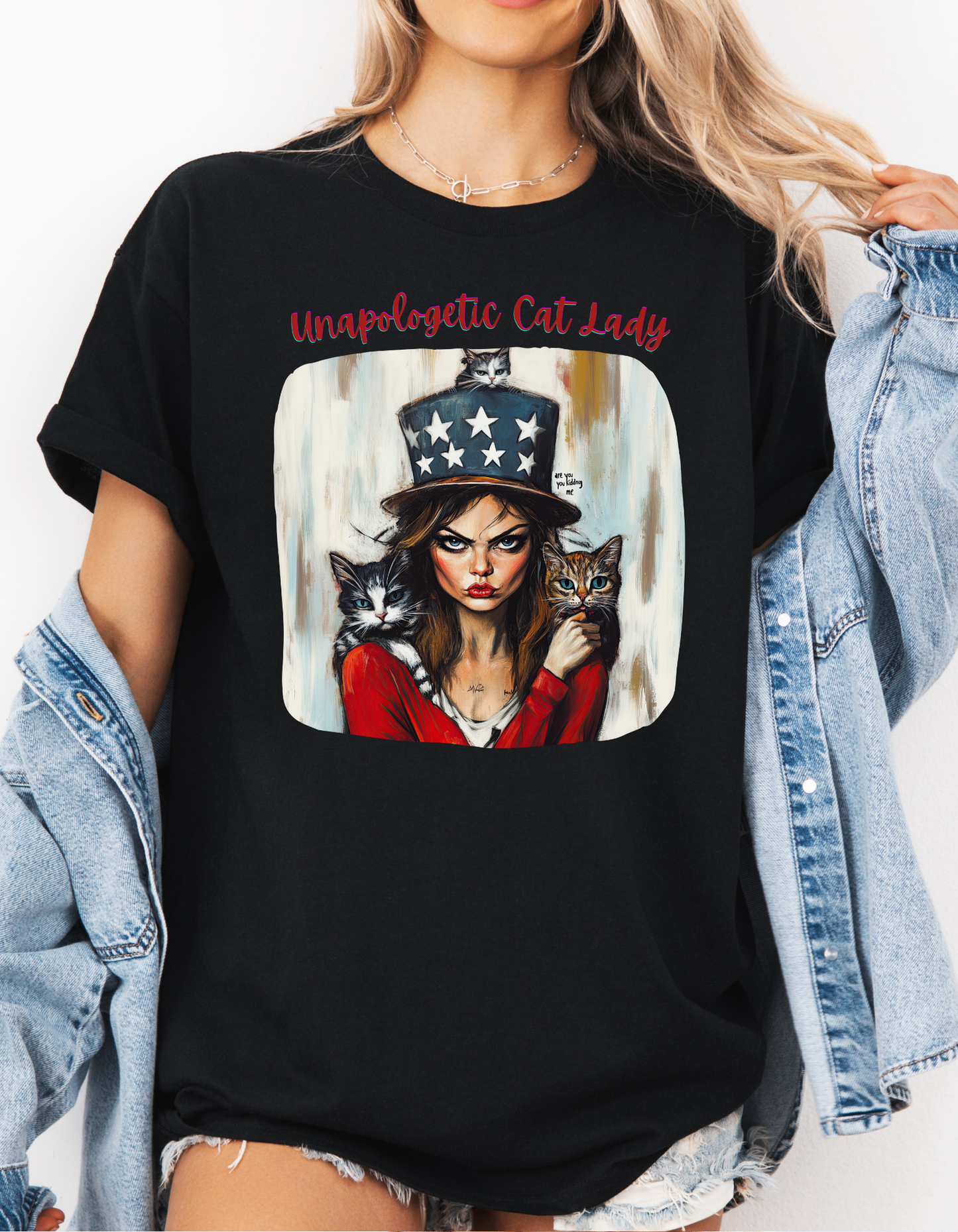 Childless Cat Lady Shirt - "Unapologetic Cat Lady" - , Say NO to Ignorance - Unisex Heavy Cotton Tee