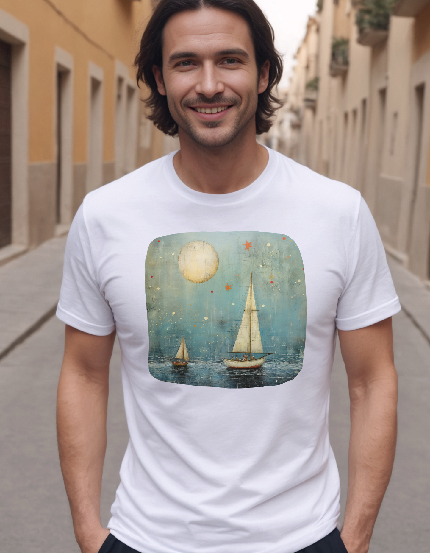 Nautical, Sailing Lover's Peaceful Seas Unisex Tee Shirt, T-Shirt Sailing Gift Softstyle T-Shirt Tee Teeshirt Nautical Florida Gift
