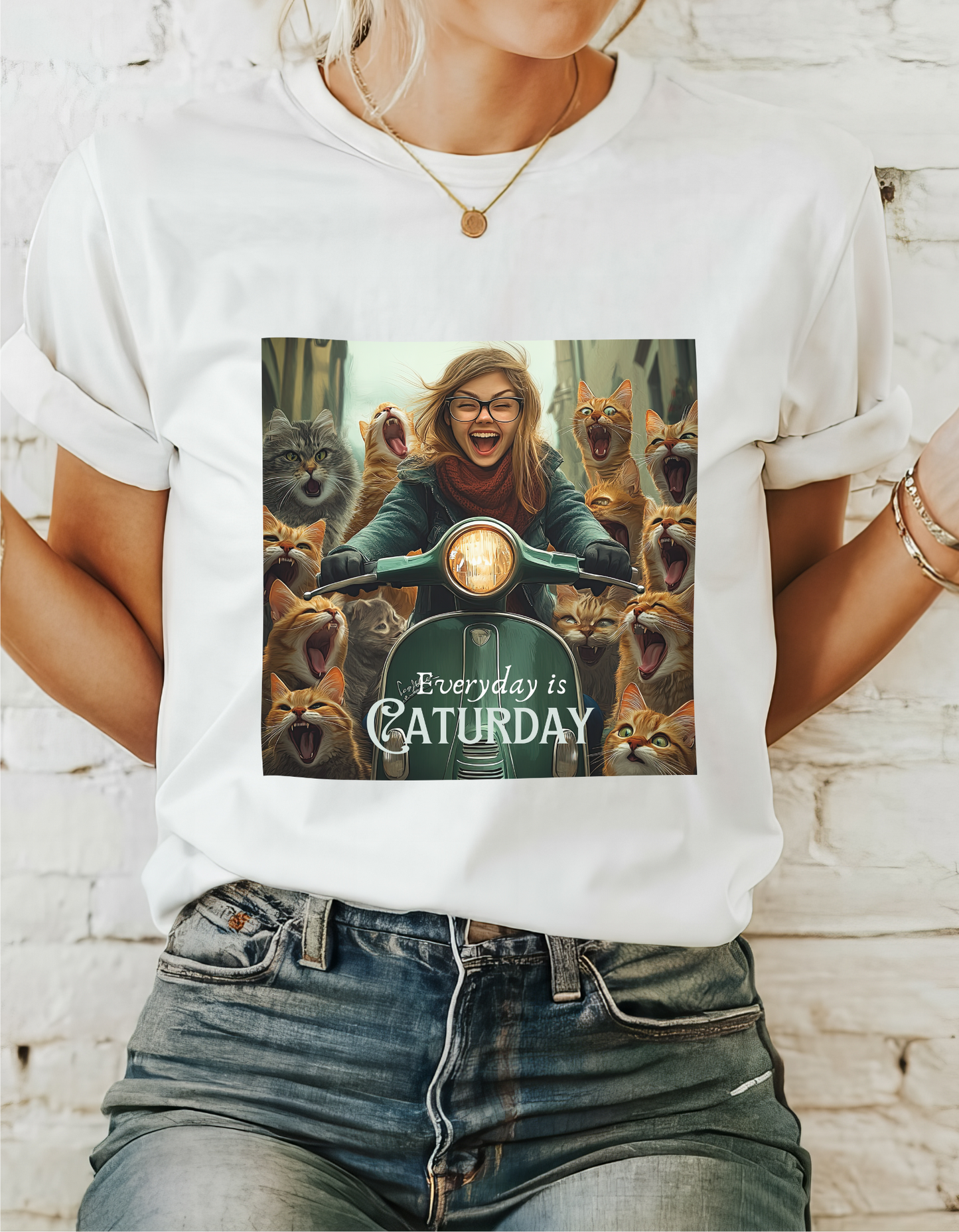 Childless Cat Lady Shirt - "Every Day is Caturday" - , Say NO to Ignorance -Unisex Heavy Cotton Tee