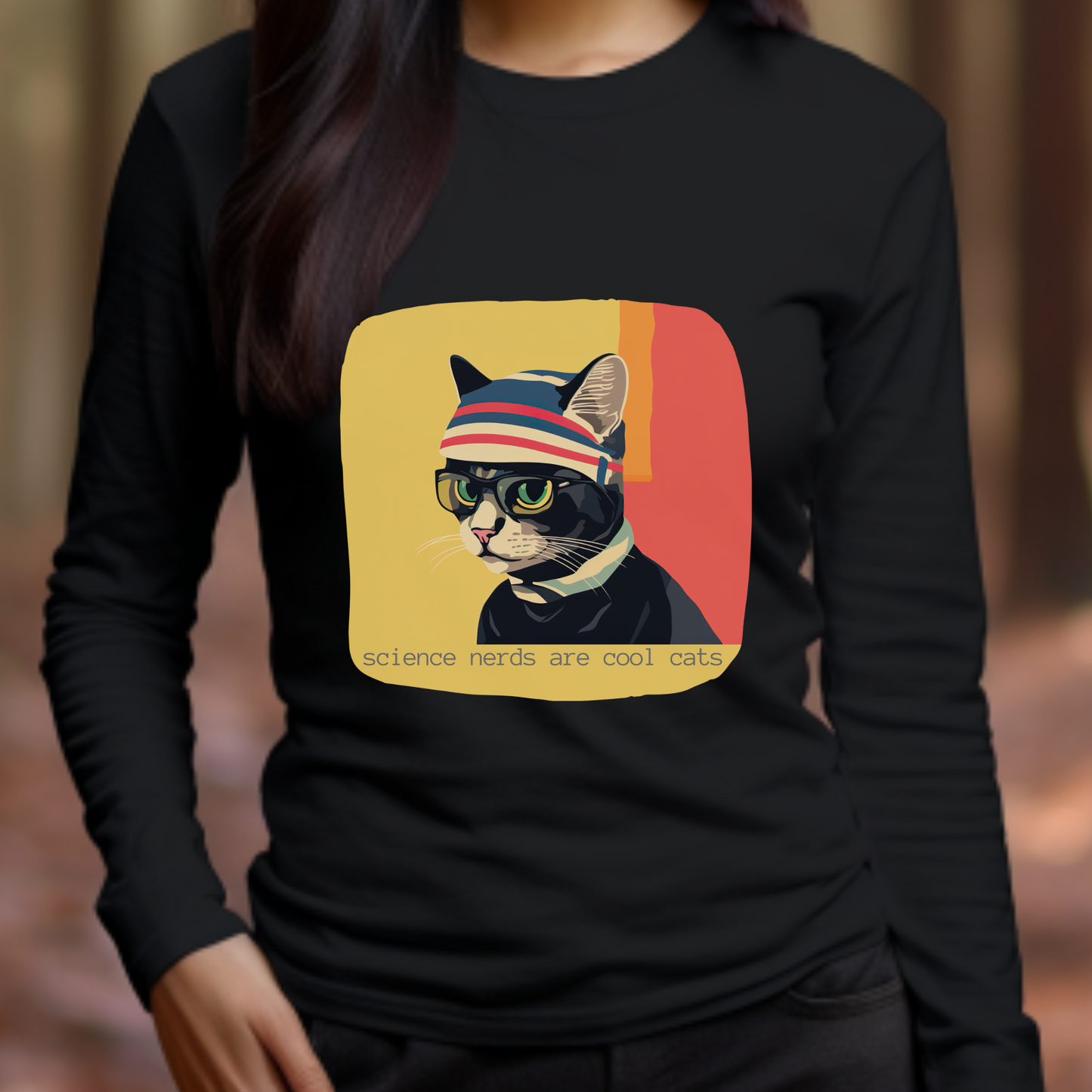 Science Nerds are Cool Cats, Science Geek Cat Science Lover Cat Gift Unisex Jersey Long Sleeve Tee Shirt, T-Shirt, Cat Lovers Gift