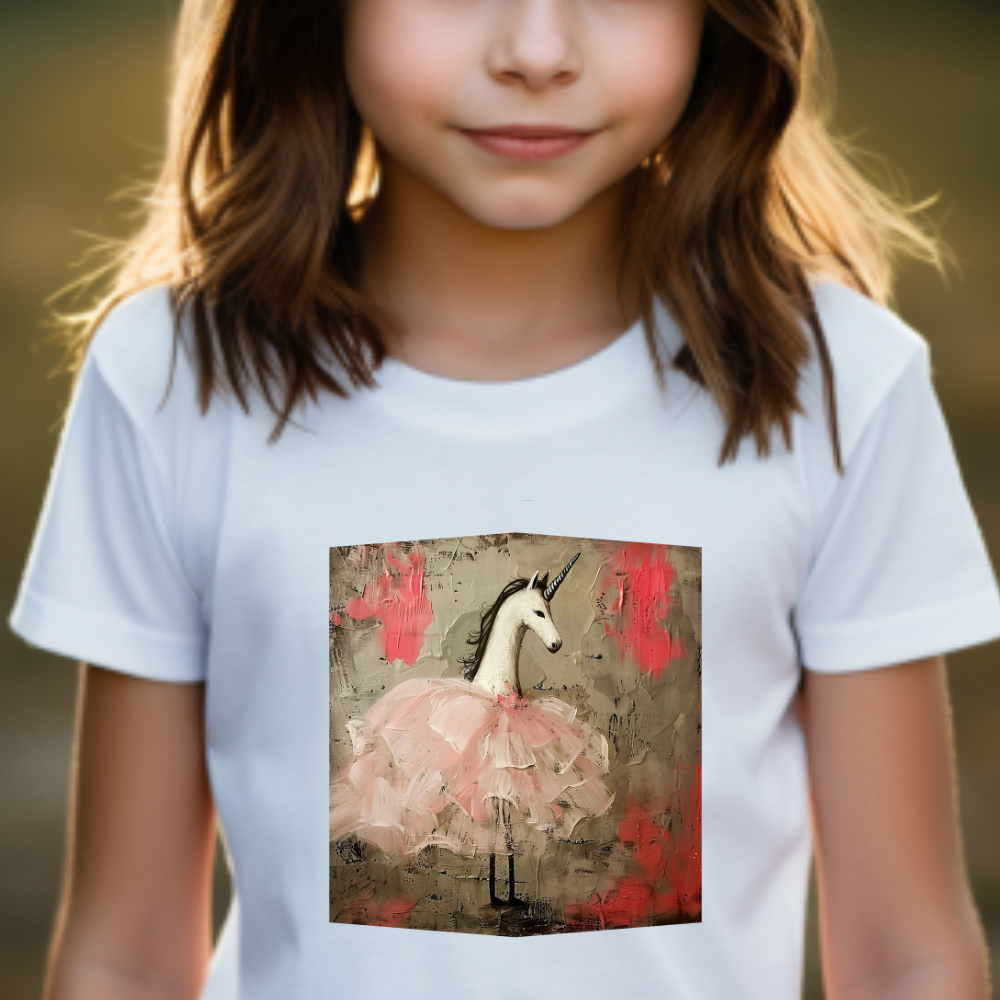Pink Ballerina Shirt - Ballerina Unicorn Graphic Tee- Kids Graphic Tee - Pink Unicorn Design for Young Adventurers and Ballerina Dancers
