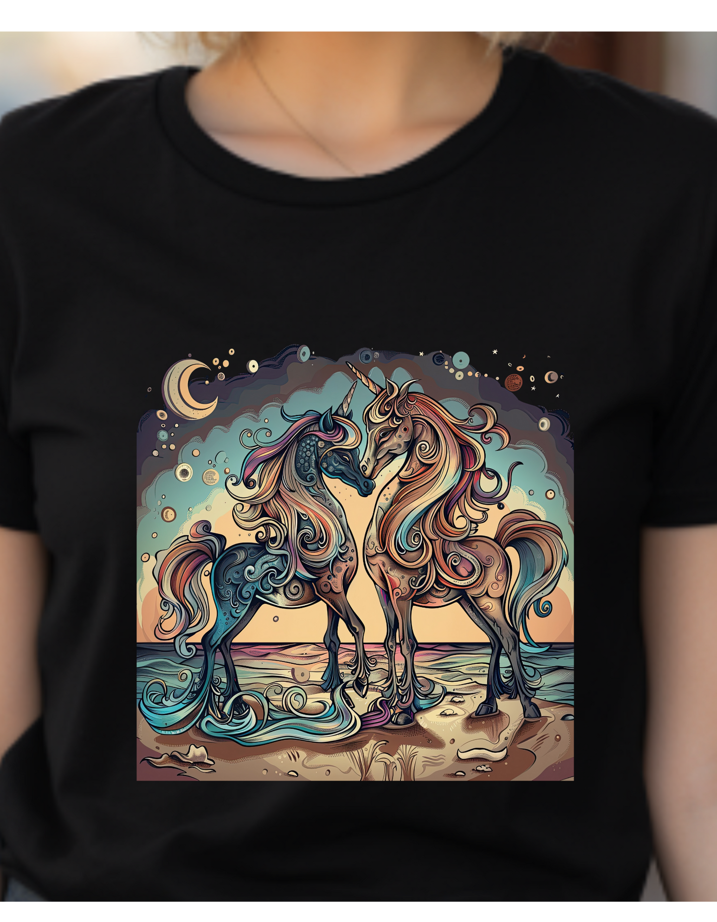 Unicorn Couple, Unicorn Lovers Graphic Tee Unisex Heavy Cotton Tee T-Shirt
