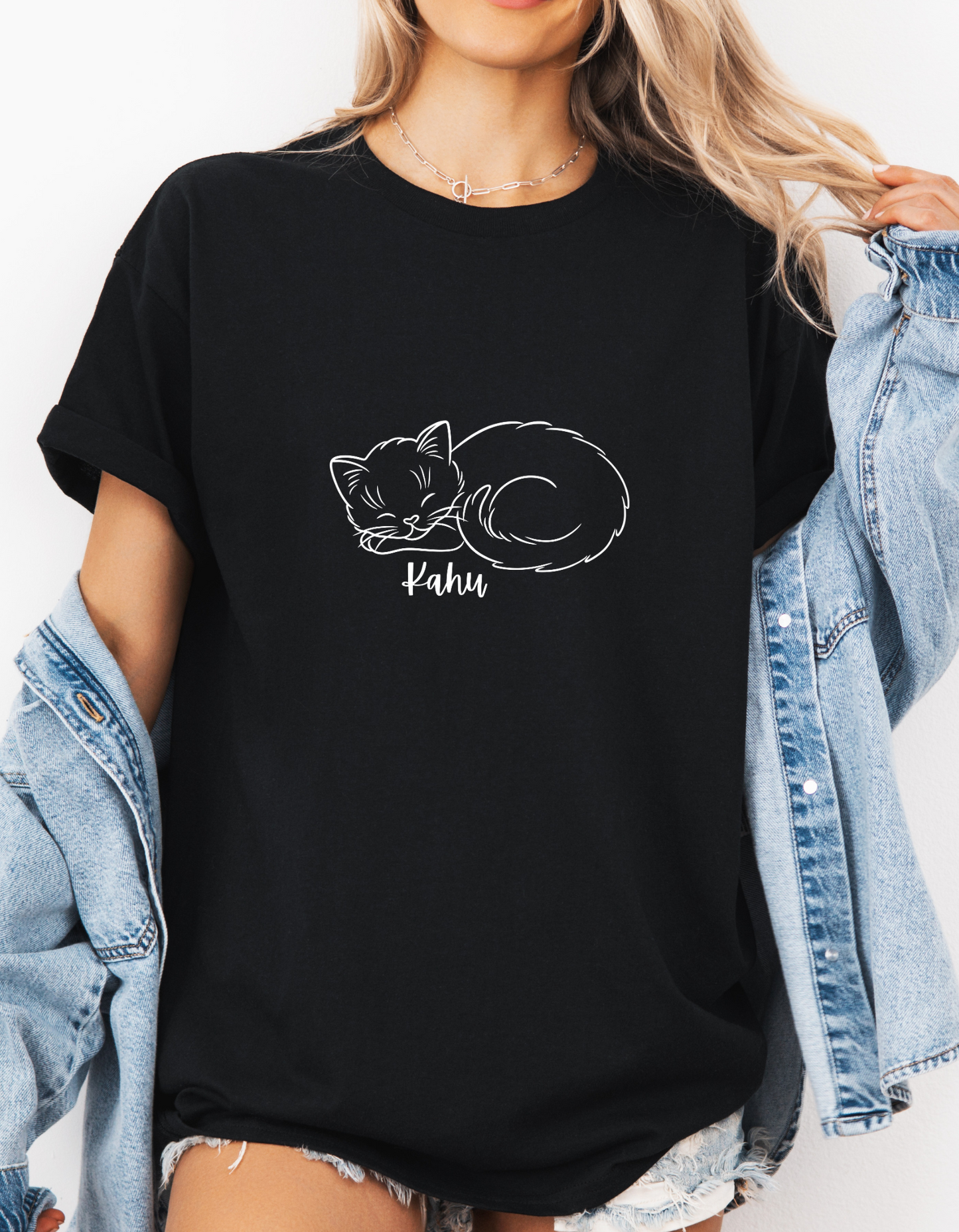 Minimalist KAHU Cat Shirt, Outline Cat Kahu Lover's Graphic Tee Graphic Unisex T- Shirt, T-Shirt Cat Lovers Gift Softstyle T-Shirt Tee Teeshirt