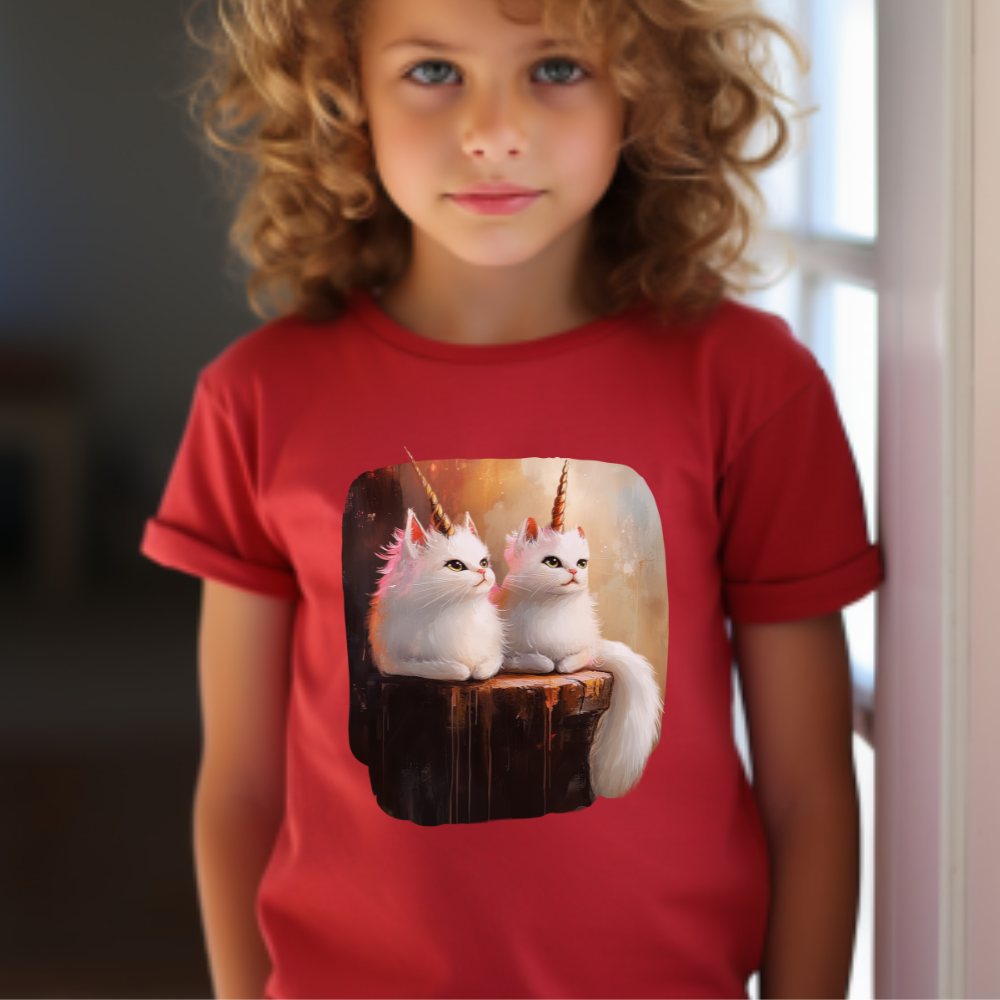 Neko Kawaii KidsCat Unicorns Graphic Tee- Kids Graphic Tee - Adorable Cat Unicorn Design for Young Cat and Unicorn Lovers