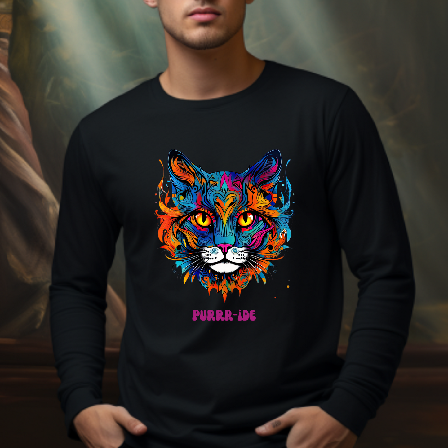 Pride Cats - Purr- ide Cat Shirt Cat Lover's Pride Colors Christmas Gift Unisex Jersey Long Sleeve Tee Shirt, T-Shirt, Exotic Cat