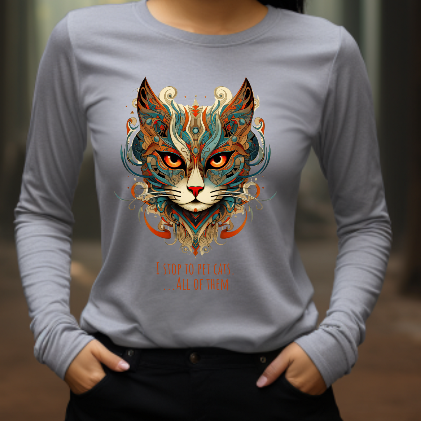 I Stop To Pet Cats - All Of Them Cat Shirt Cat, Lover's Christmas Gift Unisex Jersey Long Sleeve Tee Shirt, T-Shirt, Exotic Cat