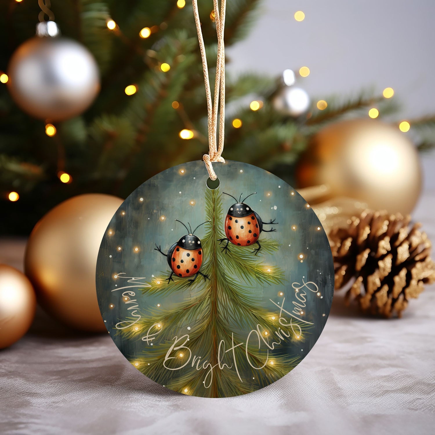 Ladybug Christmas Holiday Ornament