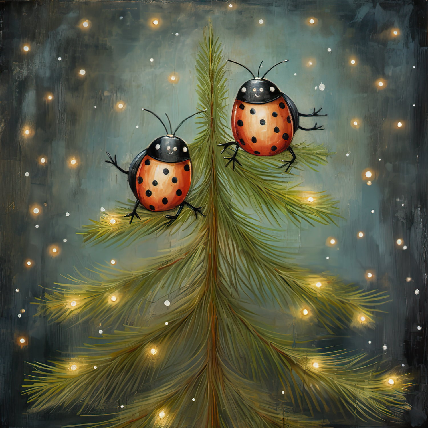 Lady Bug Xmas Ornament Graphic Art