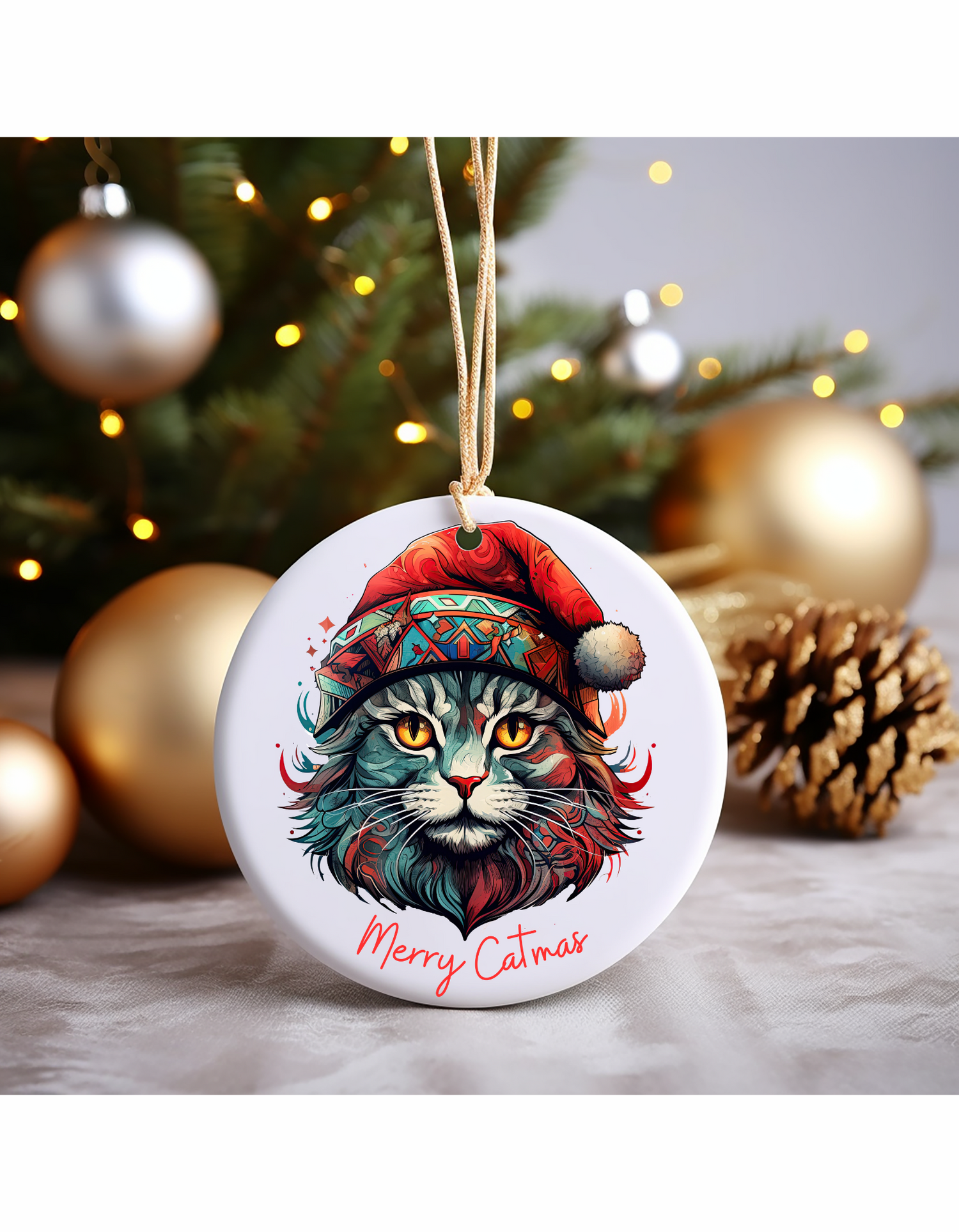 Merry Catmas Holiday Ornament