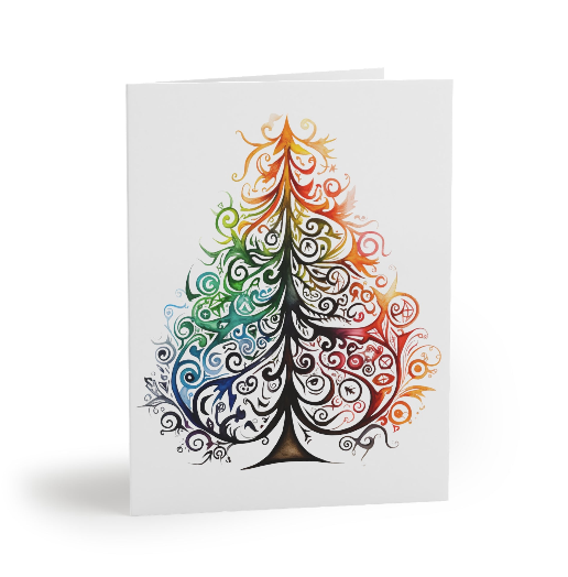 Graphic Art Cards - LGBTQ+ Tribal Style Christmas Tree