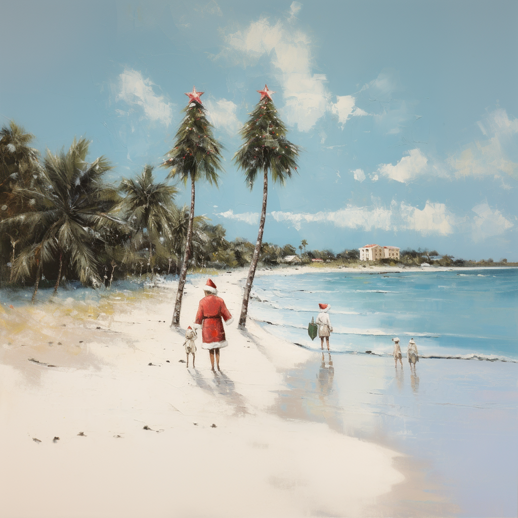 Florida and Tropical Christmas Art Ornaments