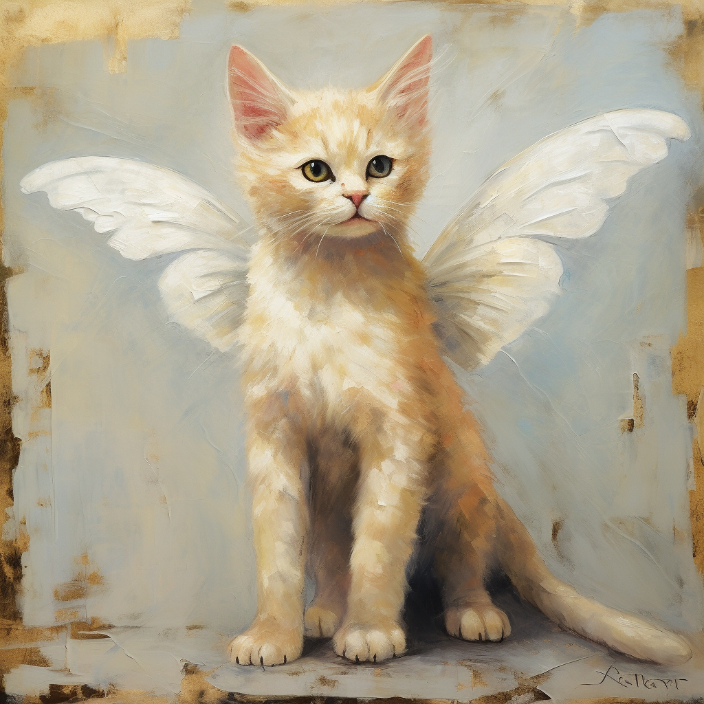 Angel Kitty Pet Memoria Graphic Tshirt