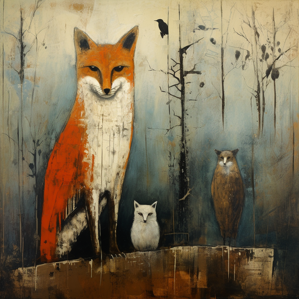 Fox Painting Wall Art