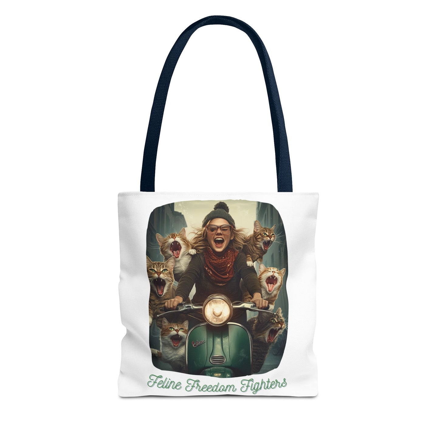 "Feline Freedom Fighters" Childless Cat Lady Tote Bag - Childless Cat Lady Tote Bag (AOP)