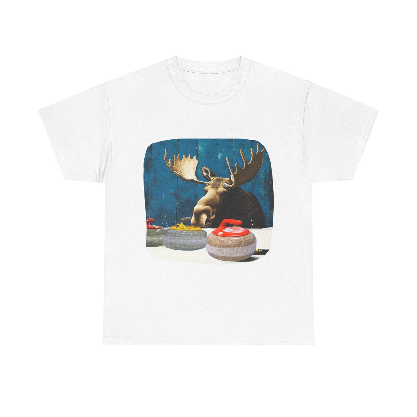 Moose Curling Champion - Moose Lover Unisex Heavy Cotton Tee T-Shirt