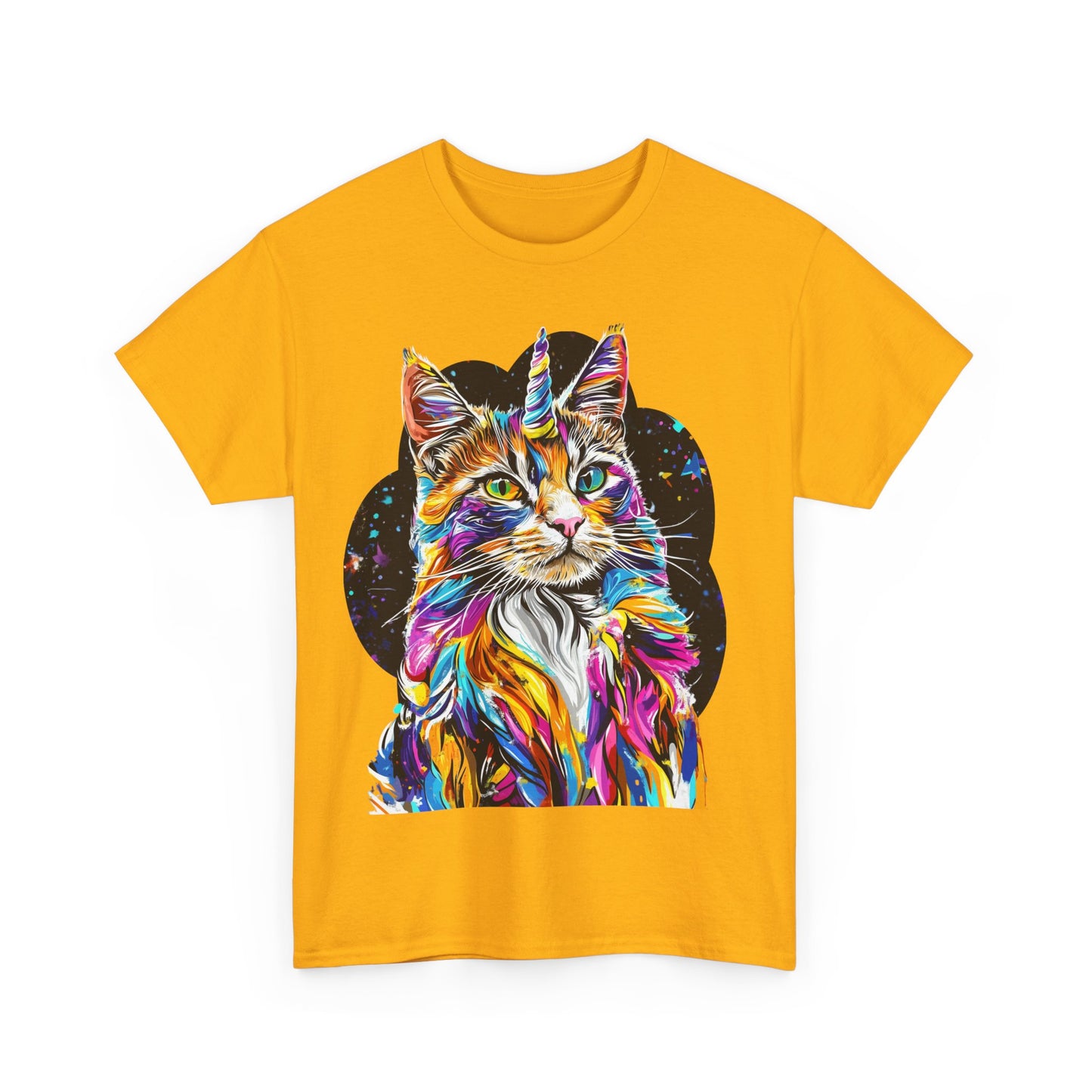 Very Serious Unicorn Cat Graphic Tee -  Cat Unicorn Mythical Creature Gift Unisex Heavy Cotton Tee T-Shirt