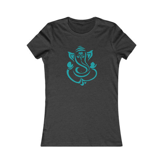 Teal Ganesha Shirt, Ganesh Shirt, Yoga Tees, Yoga Graphic T-shirt, Ladies Cut Graphic Tees