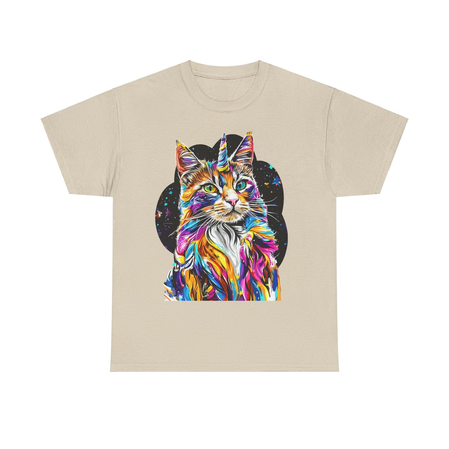 Very Serious Unicorn Cat Graphic Tee -  Cat Unicorn Mythical Creature Gift Unisex Heavy Cotton Tee T-Shirt