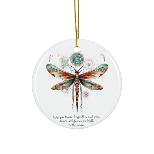 Turquoise Dragonfly, Spiritual Ceramic Ornament Gift, Light, Hope, Dragonfly Christmas Gift,  Ethereal Consciousness Reiki Light