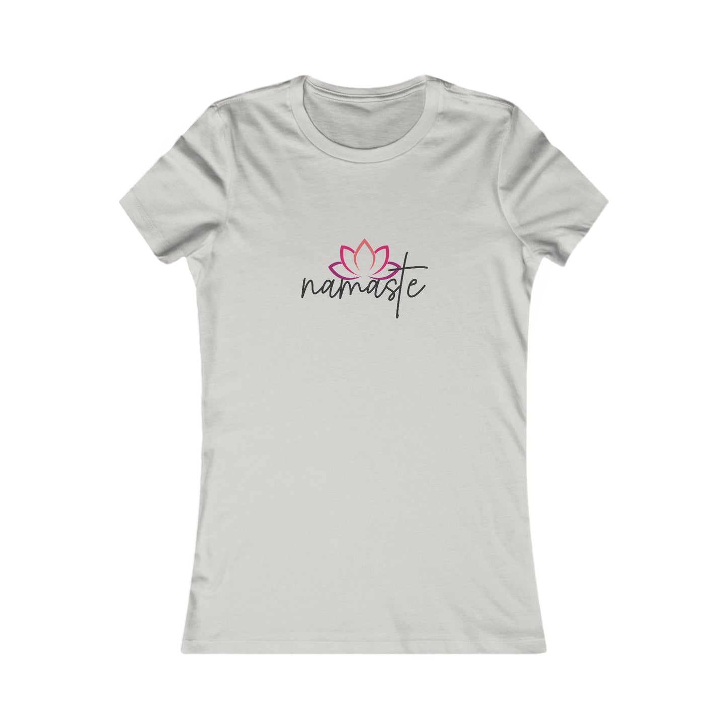 Namaste with Cutout Lotus  Yoga Meditation Shirt, Yoga Tees, Yoga Graphic T-shirt, Ladies Cut Graphic Tees