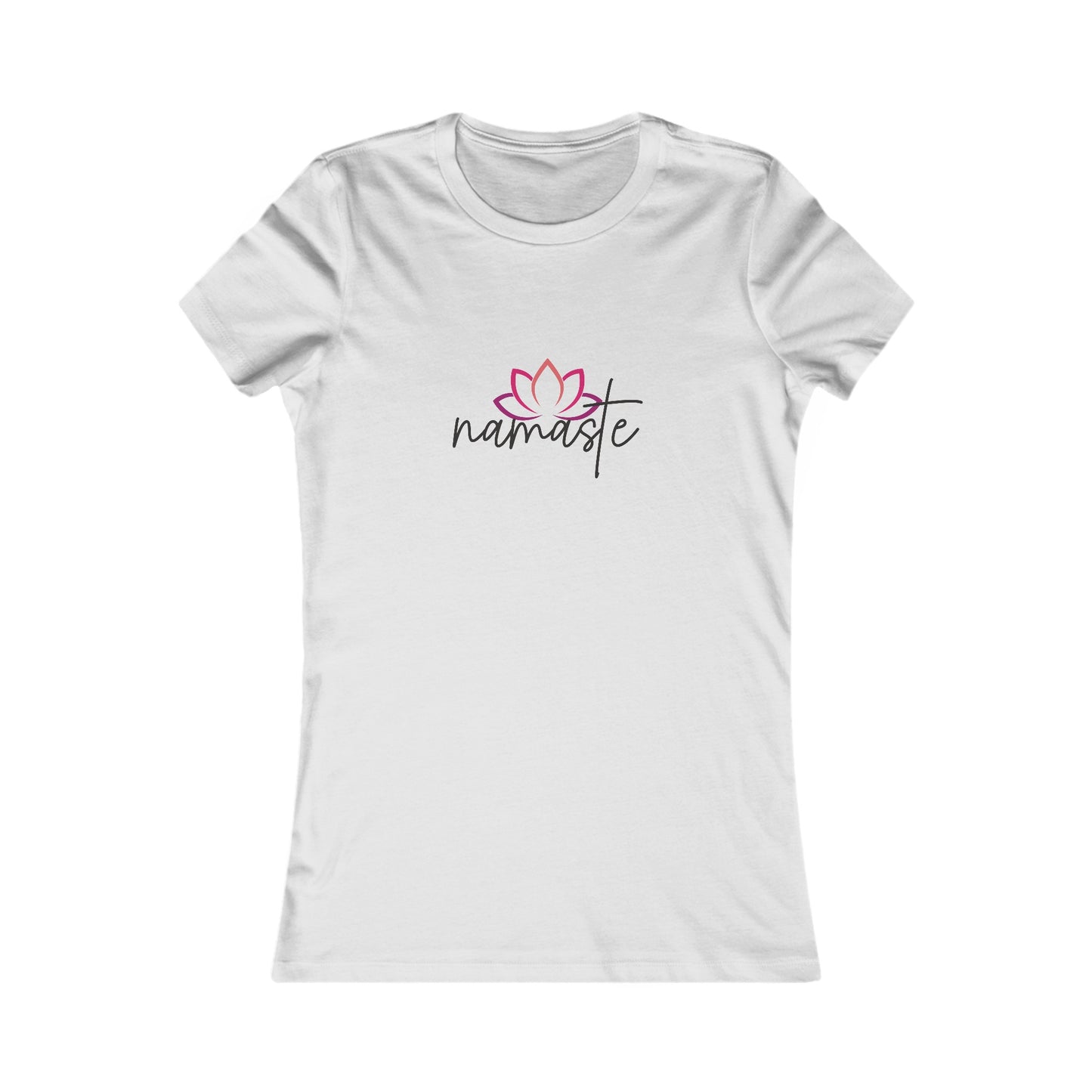 Namaste with Cutout Lotus  Yoga Meditation Shirt, Yoga Tees, Yoga Graphic T-shirt, Ladies Cut Graphic Tees