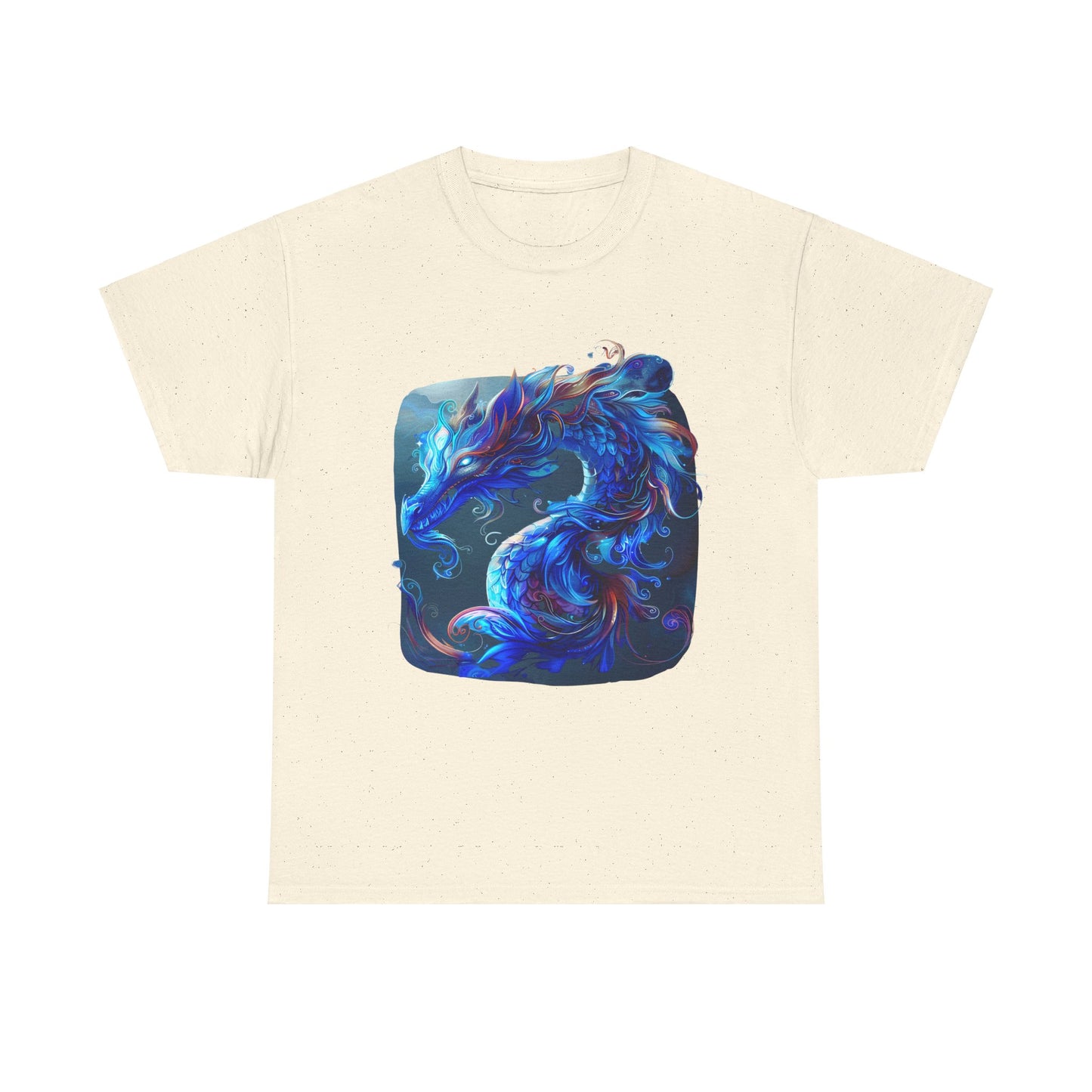 Blue Water Dragon Graphic Tee - Dragons T-shirt -  Dragon Lovers Unisex Heavy Cotton Tee T-Shirt