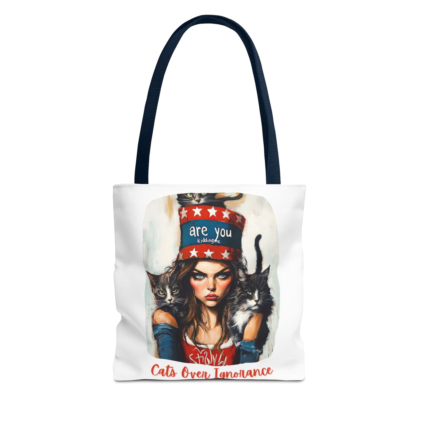 "Cats Over Ignorance"  Childless Cat Lady Tote Bag (AOP)