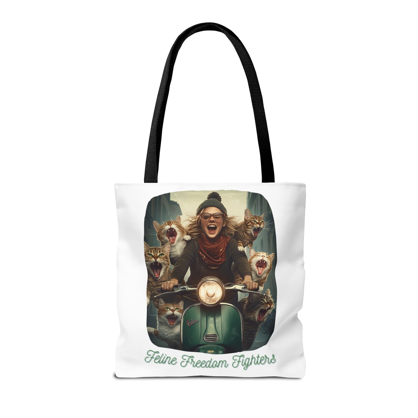 "Feline Freedom Fighters" Childless Cat Lady Tote Bag - Childless Cat Lady Tote Bag (AOP)