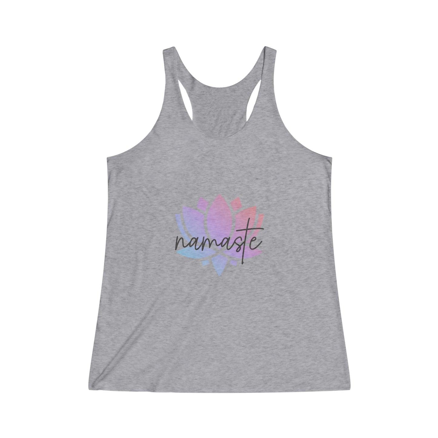 Namaste with Colorful Lotus Flower Yoga Tank, Namaste Tee Shirt,  Women's Yoga Shirt, Athletic Racerback Tank Top Shirt