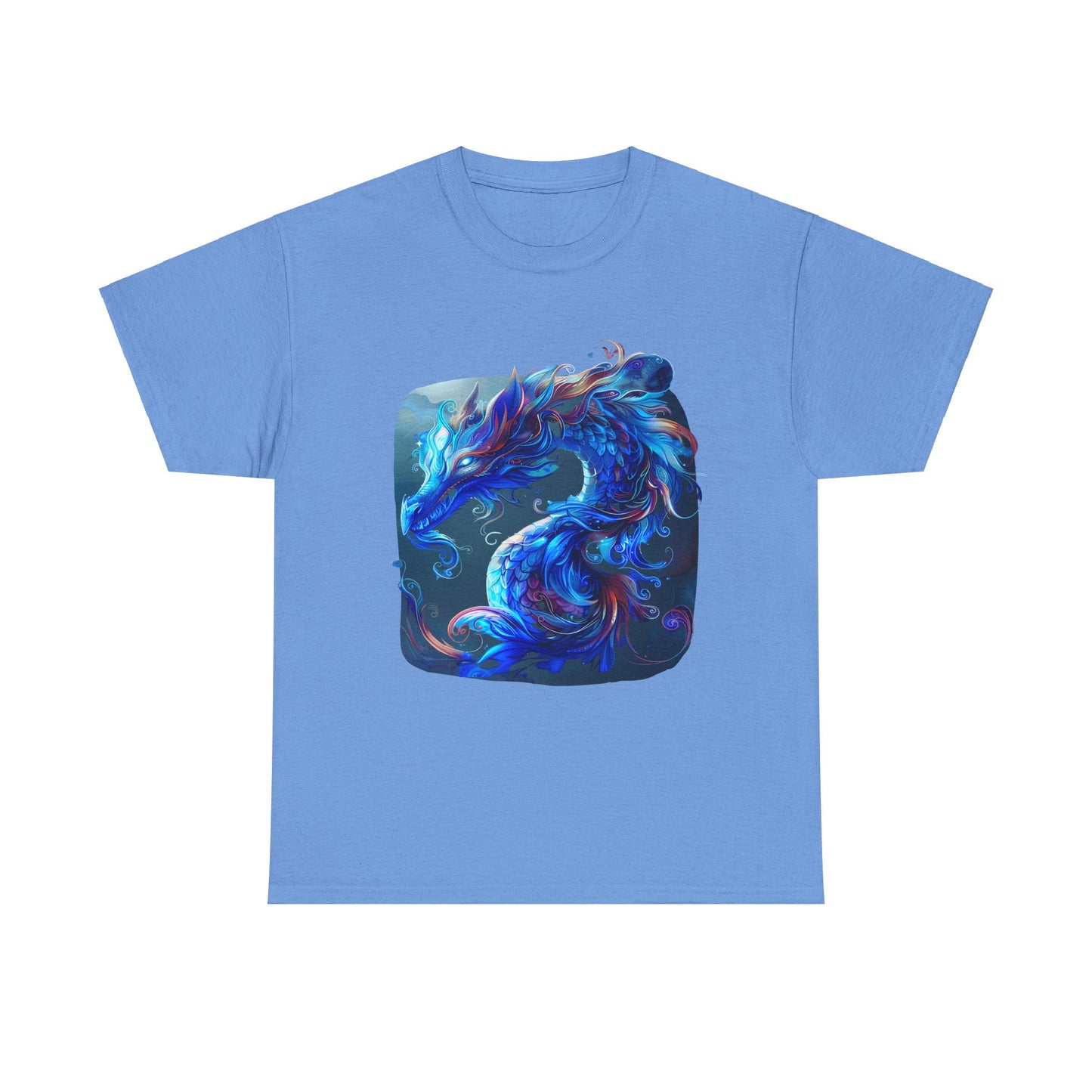 Blue Water Dragon Graphic Tee - Dragons T-shirt -  Dragon Lovers Unisex Heavy Cotton Tee T-Shirt