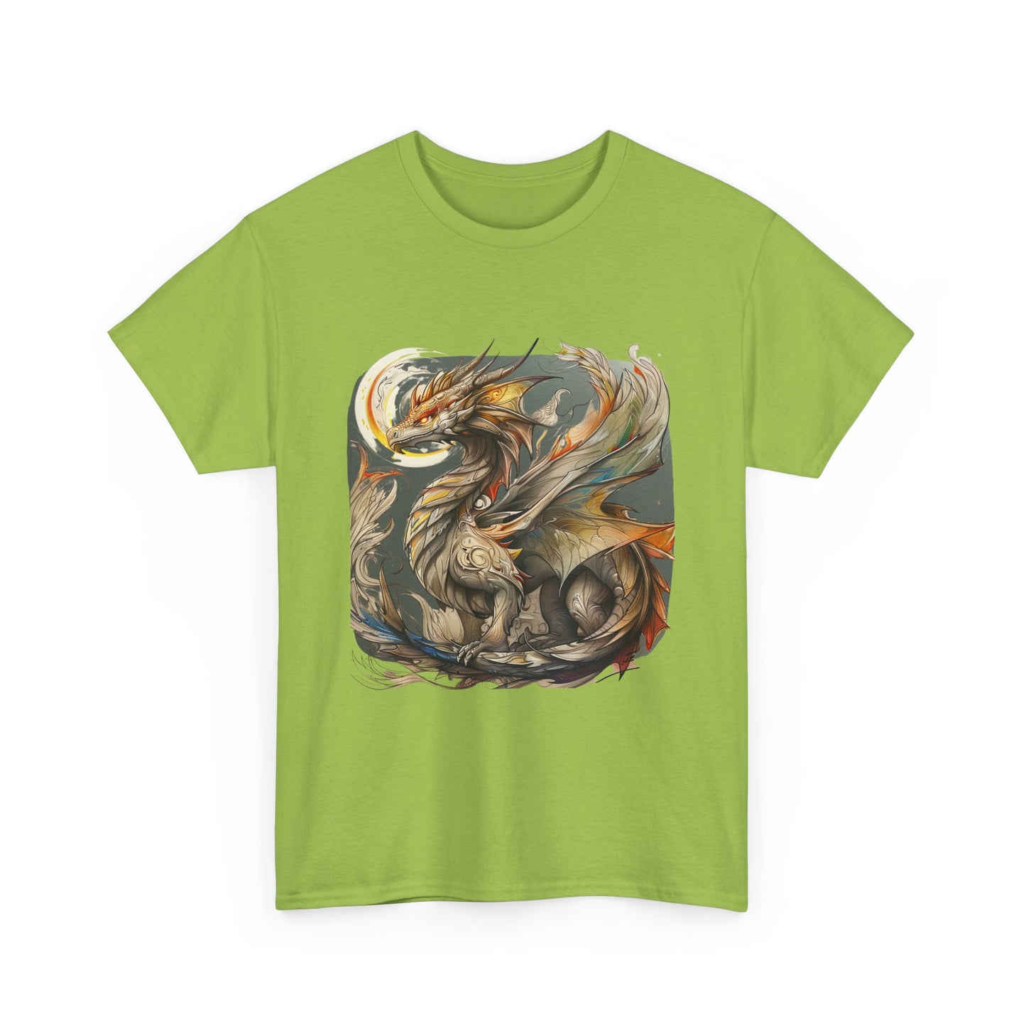 Stoney Gray Ancient Dragon Graphic Tee - Dragon T-shirt -  Dragon Lovers Unisex Heavy Cotton Tee T-Shirt