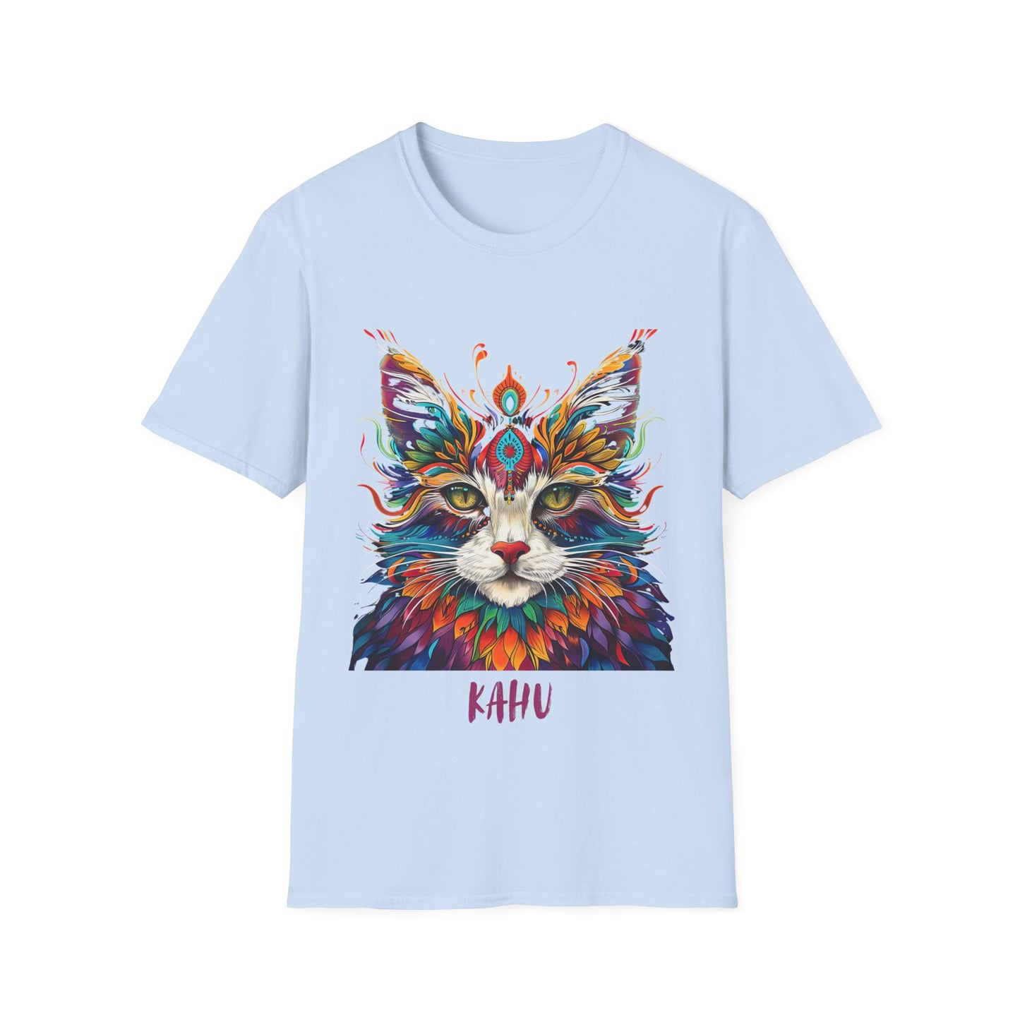 KAHU Cat Shirt, Special Cat Lover's Graphic Tee Graphic Unisex T- Shirt, T-Shirt Cat Lovers Gift  Softstyle T-Shirt Tee Teeshirt Stylized Cat