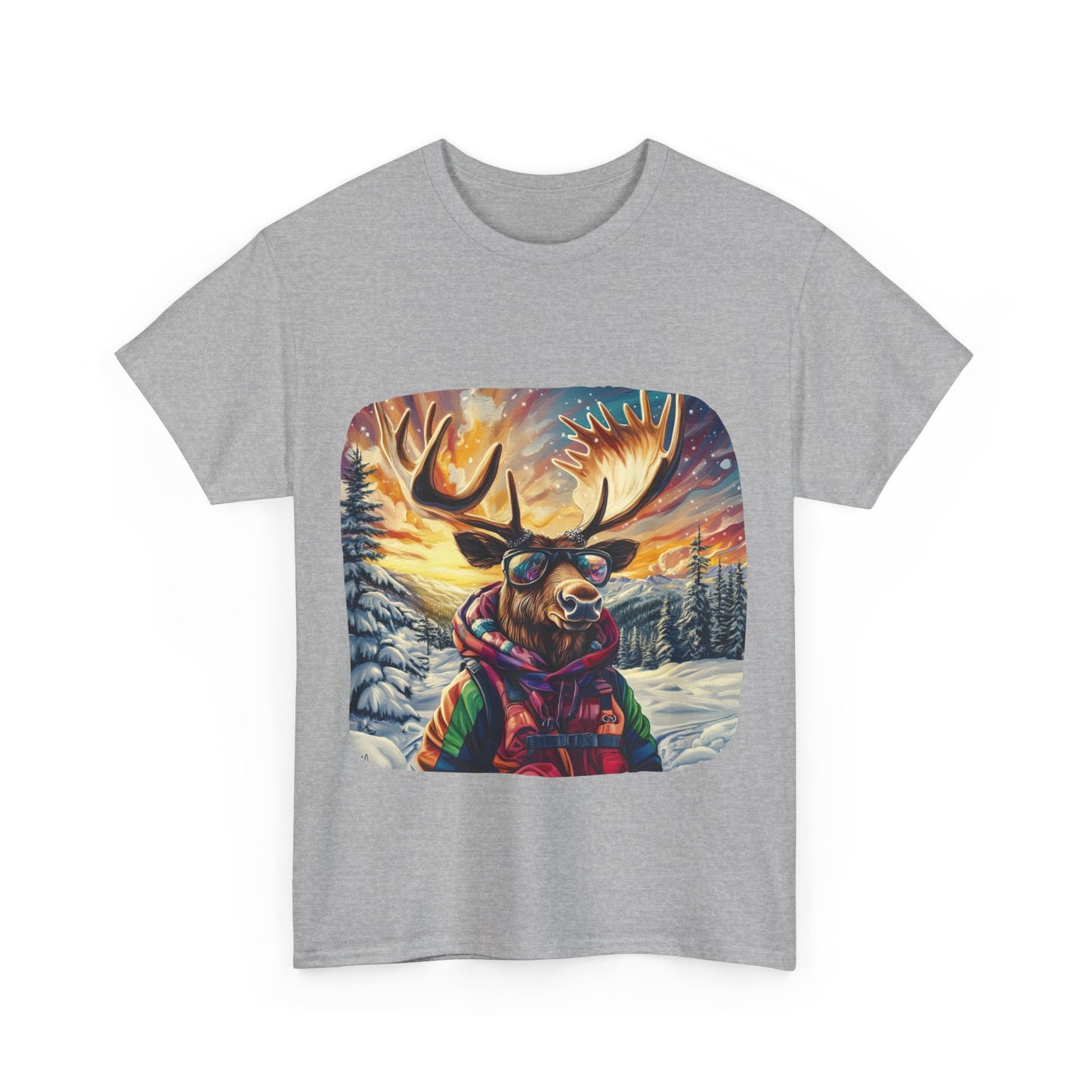 Maker Moose (Ver 2), Hippy Hippie, Boho Moose Vermont Moose - Moose Lover Unisex Heavy Cotton Tee T-Shirt